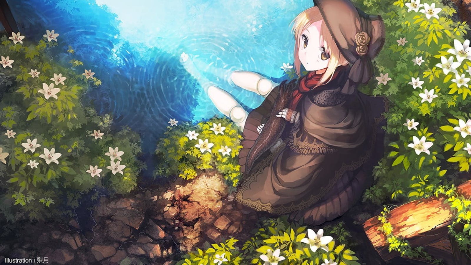 Plain Doll from Bloodborne sitting by a pond HD Wallpaper