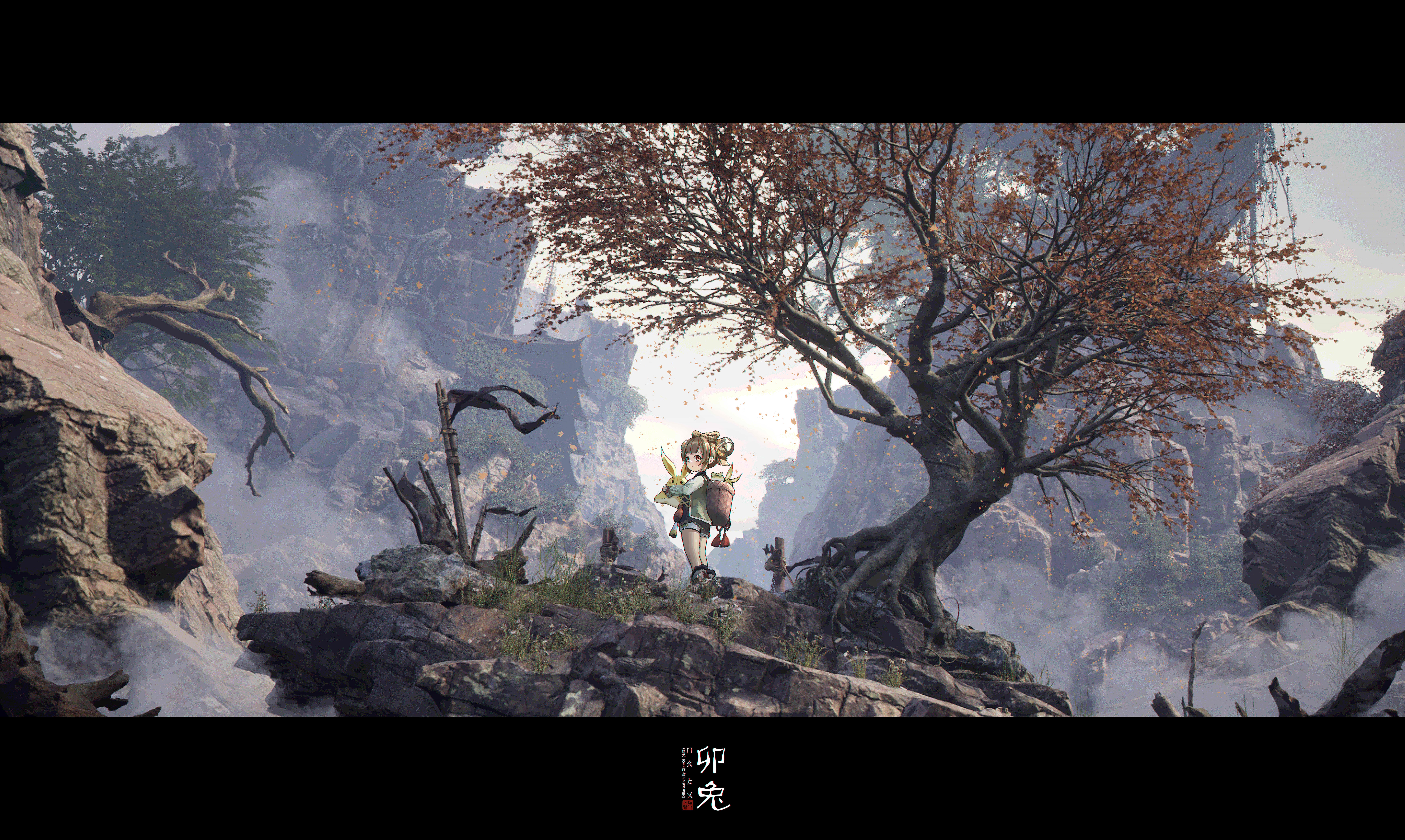 4K Genshin Impact Yaoyao in a mountainous landscape HD Wallpaper
