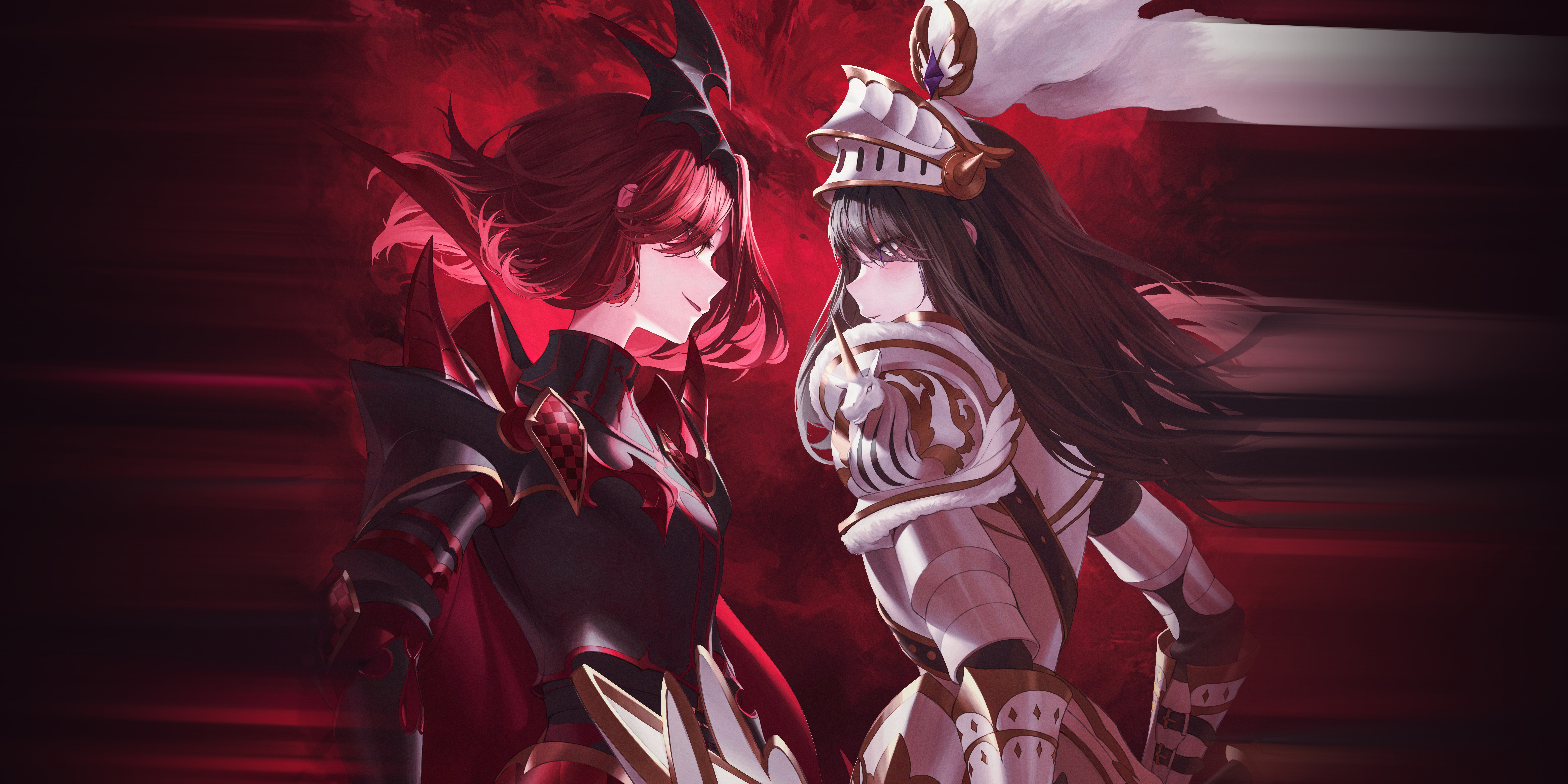 4K Knight Armor Anime Girls HD Wallpaper