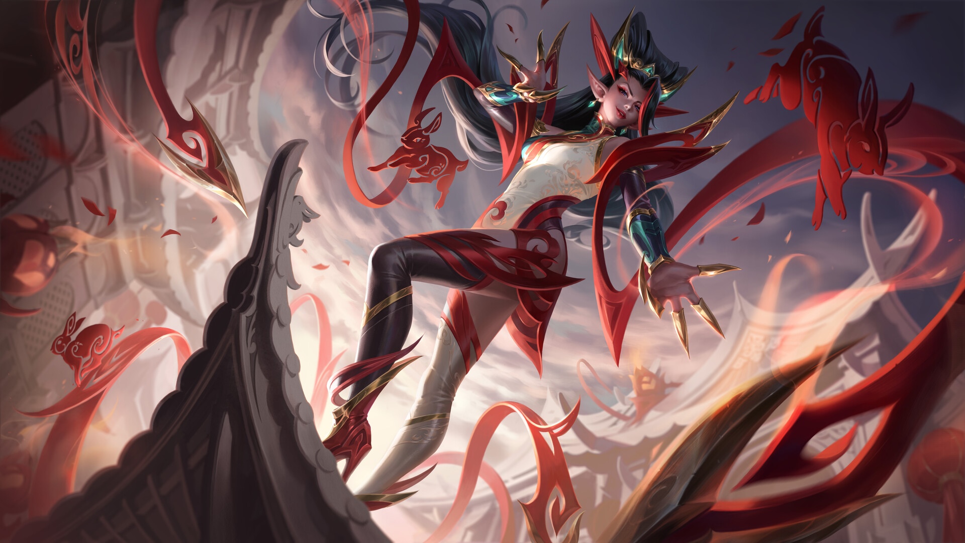 Zyra from League of Legends in Lunar New Year attire HD Wallpaper