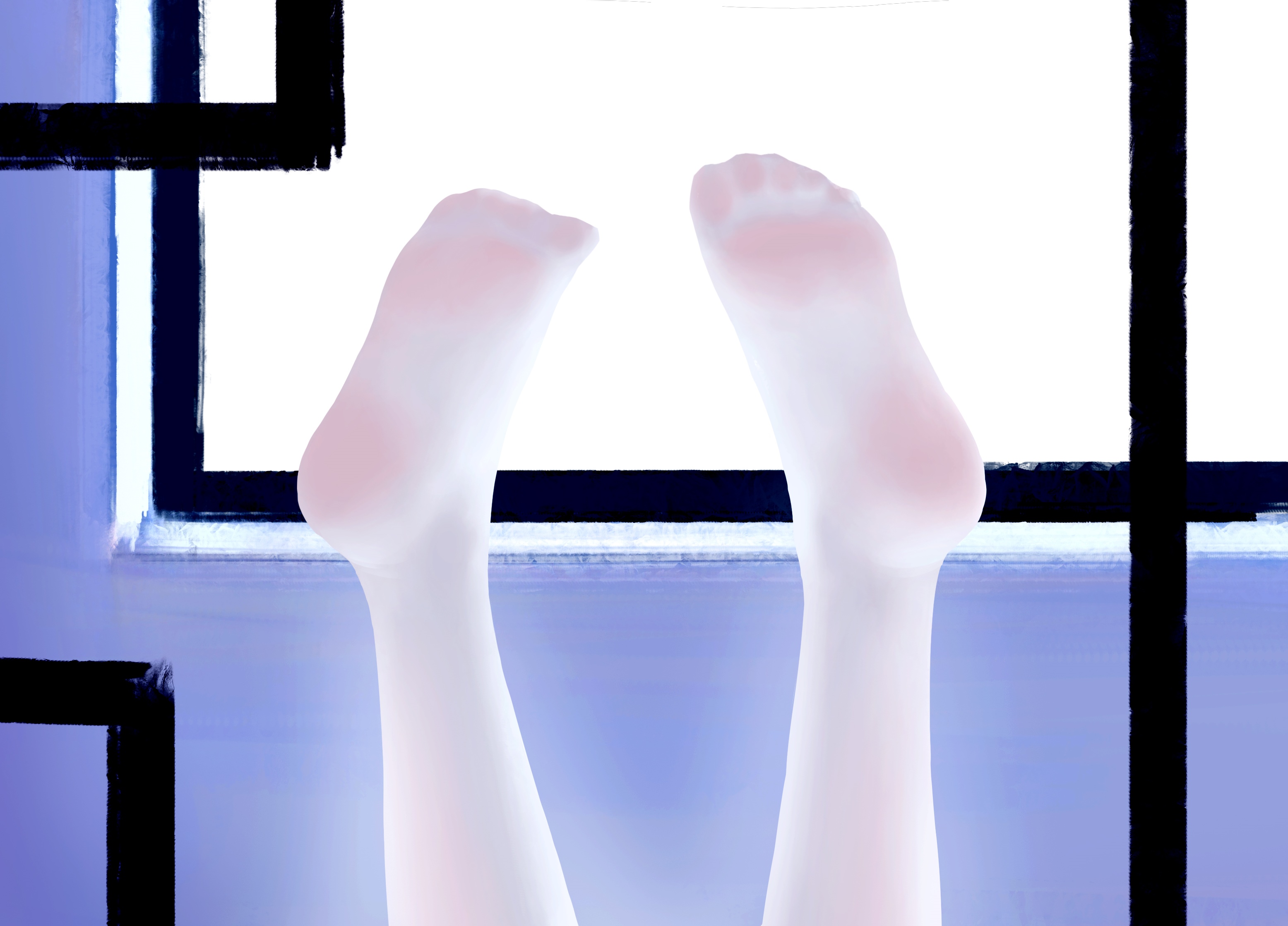 Feet in white pantyhose HD Wallpaper
