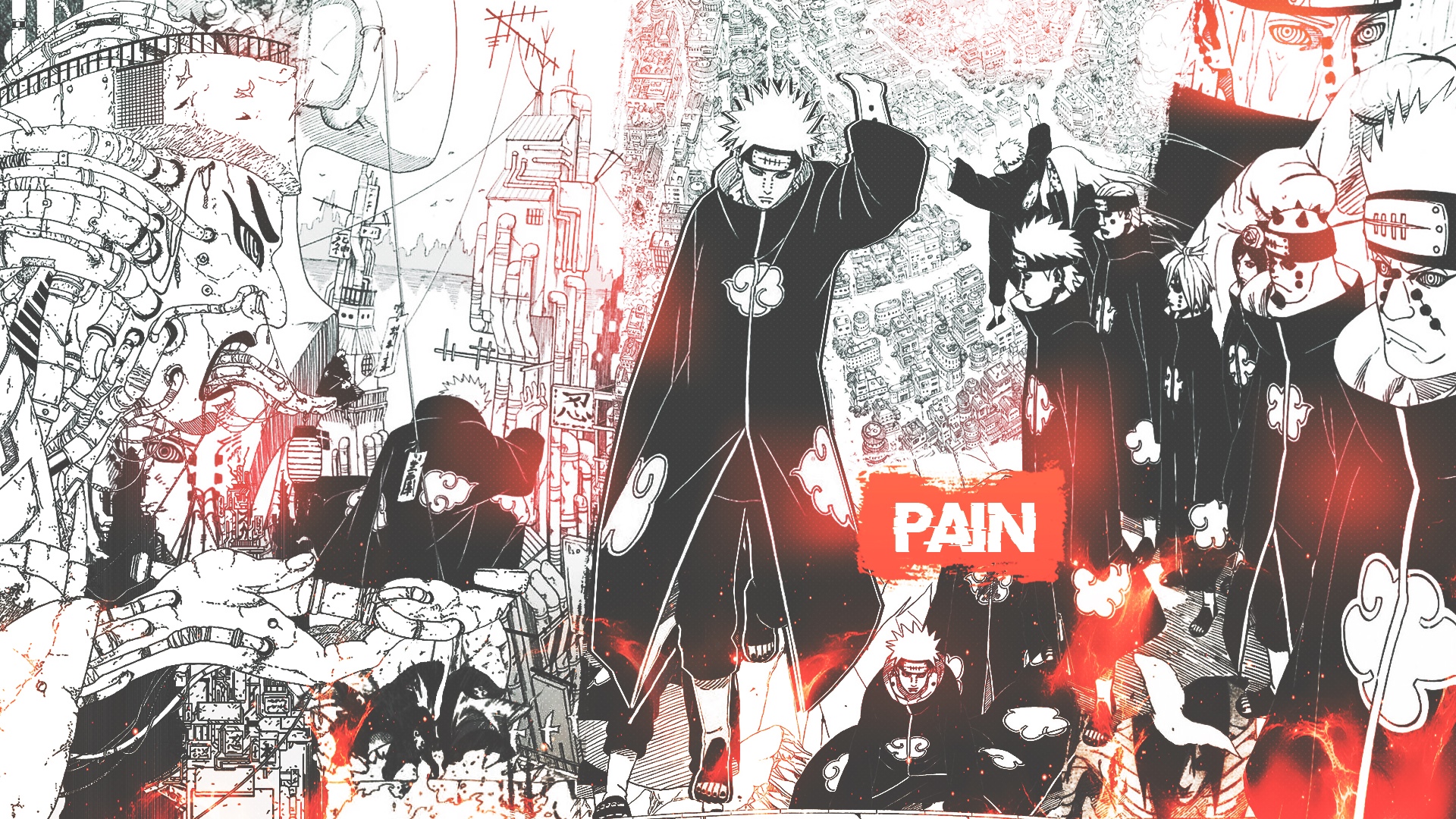 Naruto Akatsuki Pain Collage HD Wallpaper