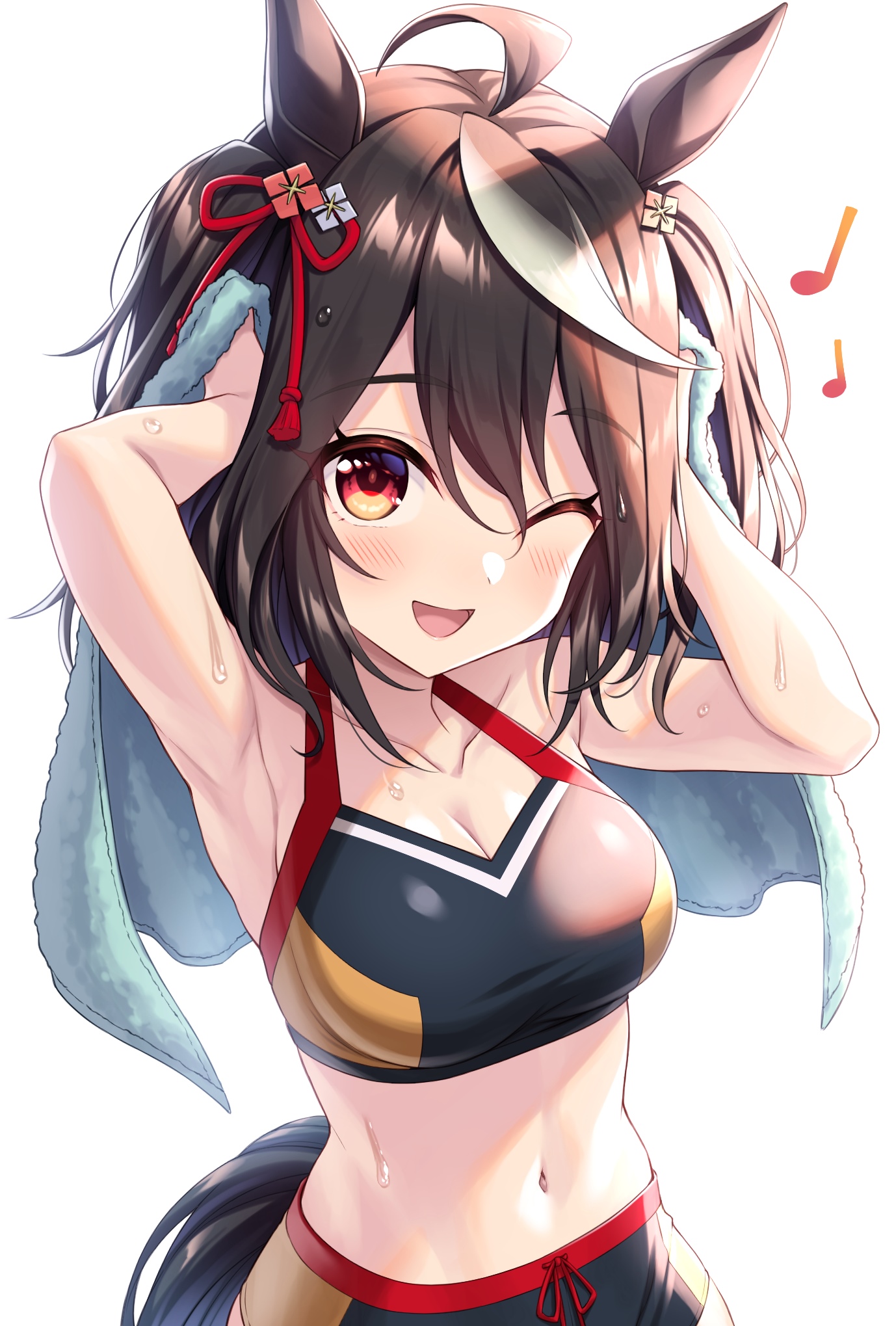 Kitasan Black drying herself with a towel HD Phone Wallpaper
