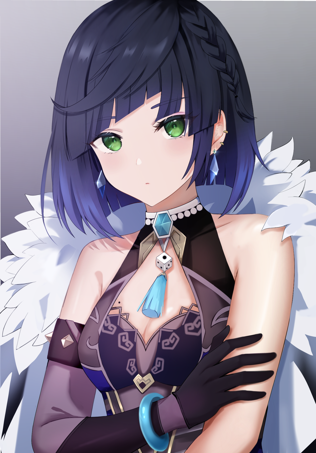 Yelan from Genshin Impact with dice accessory HD Phone Wallpaper