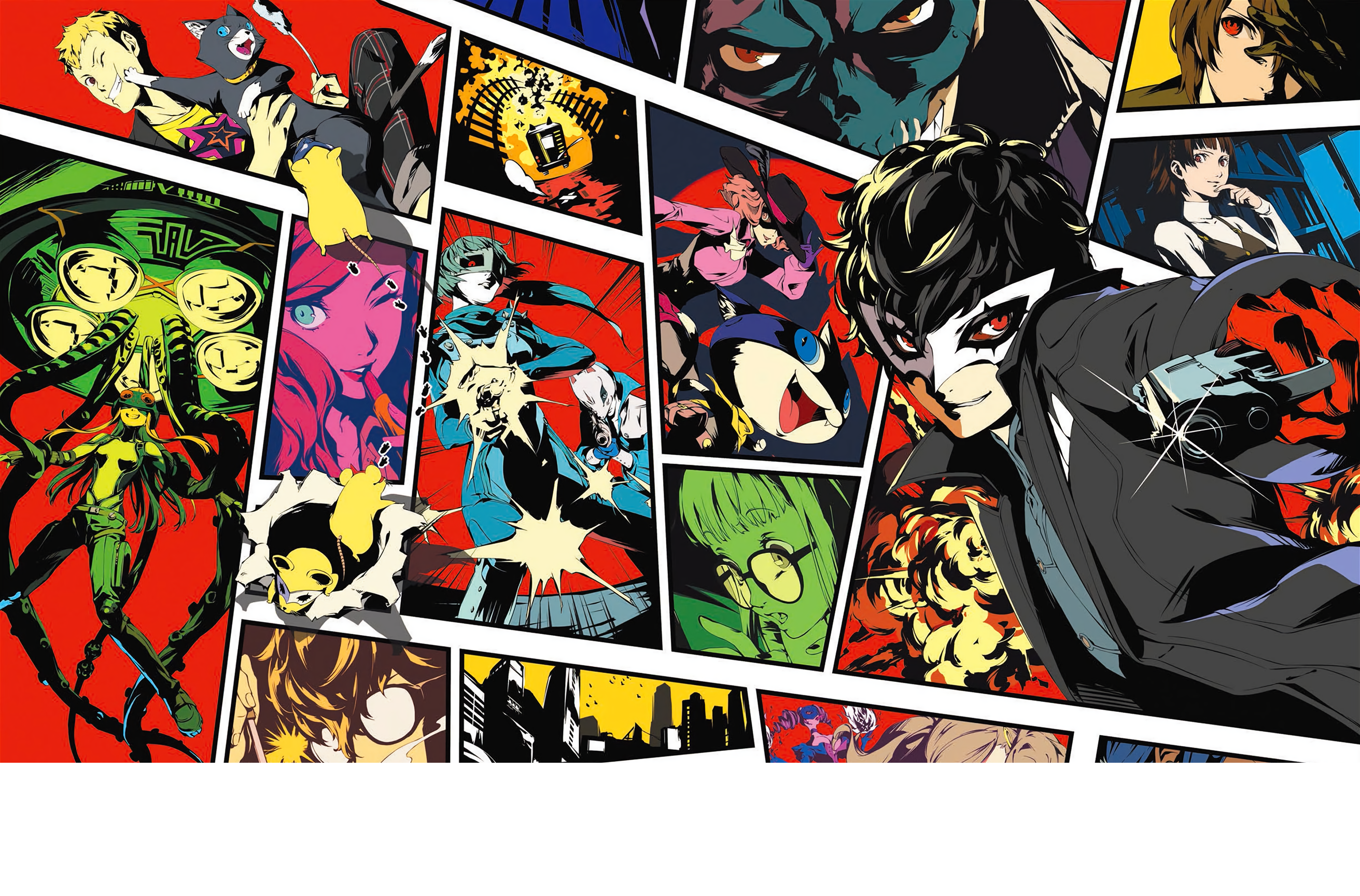 Persona 5 characters in a comic book style HD Wallpaper