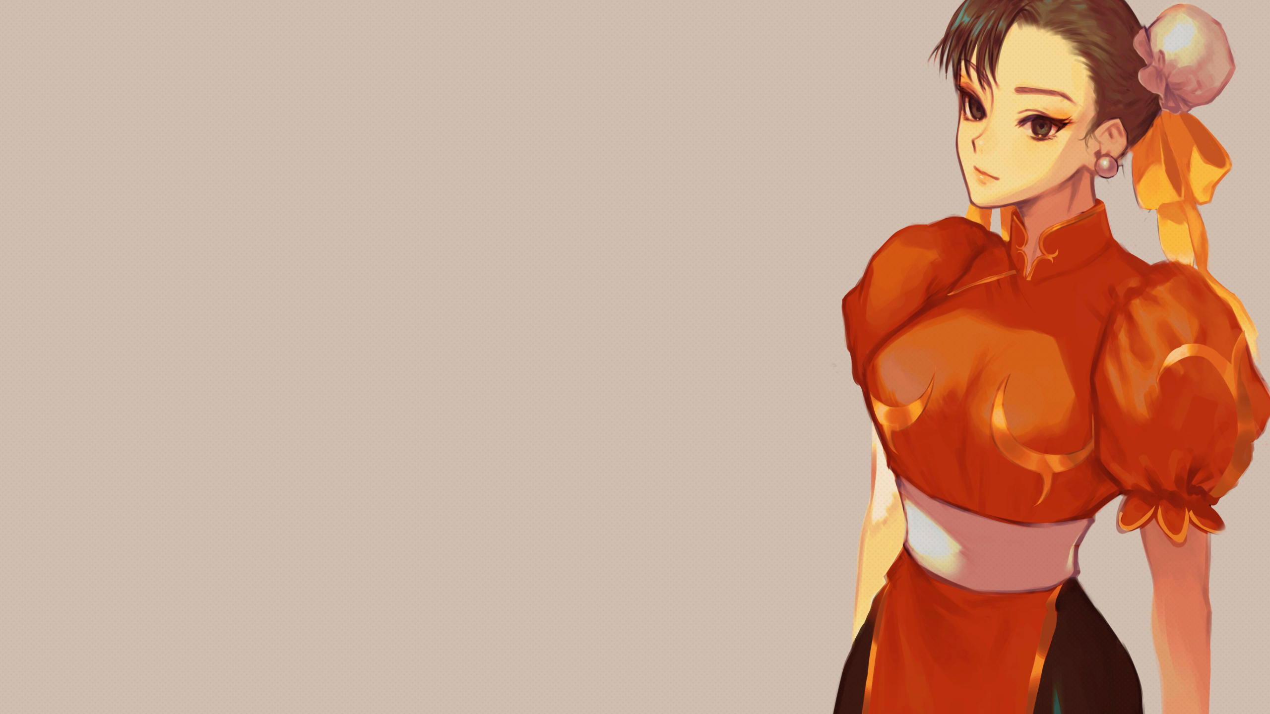 Chun-Li from Street Fighter in a red qipao HD Wallpaper