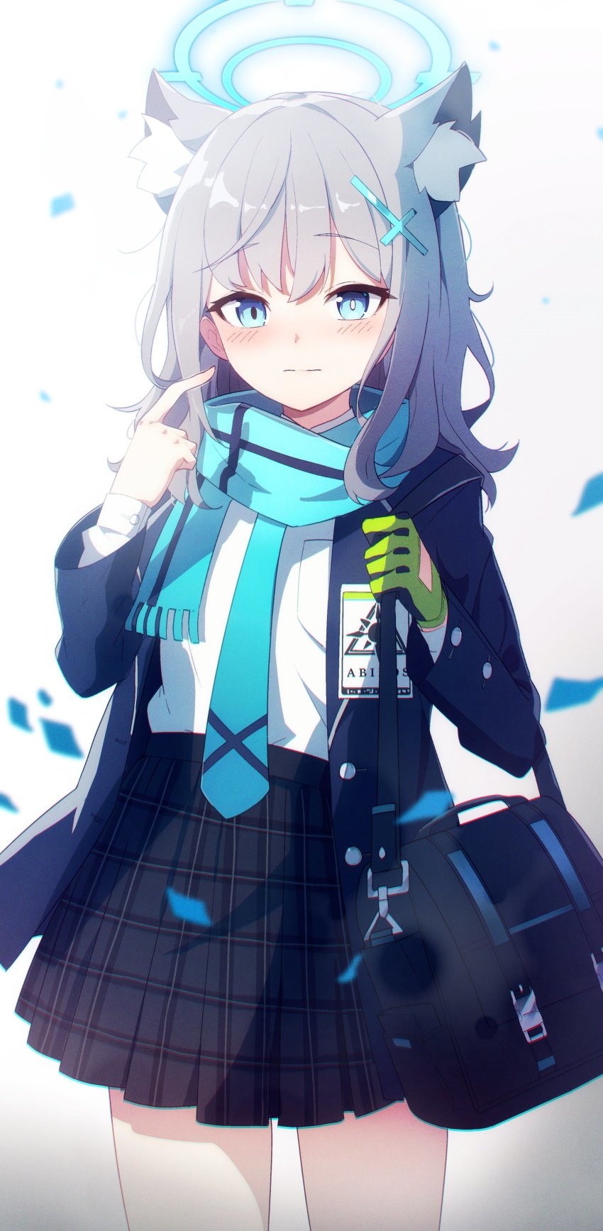 Blue Archive Arona Wolf Girl with Scarf HD Phone Wallpaper