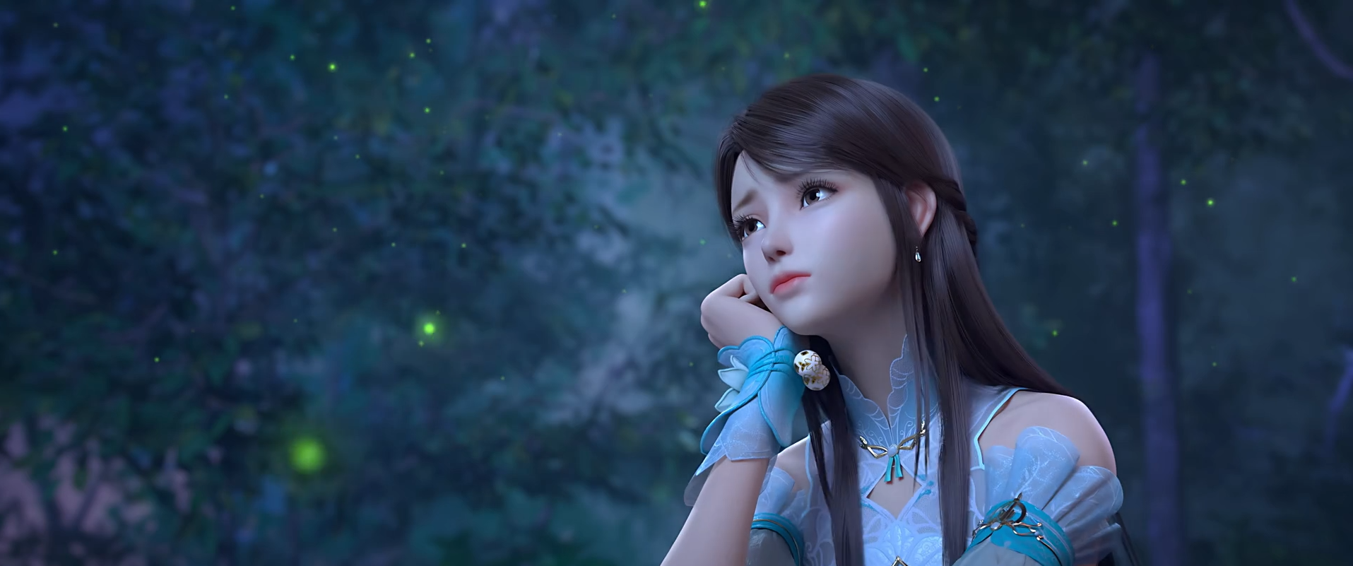 Xiao Xun'er from Dou Po Cang Qiong in a forest HD Wallpaper