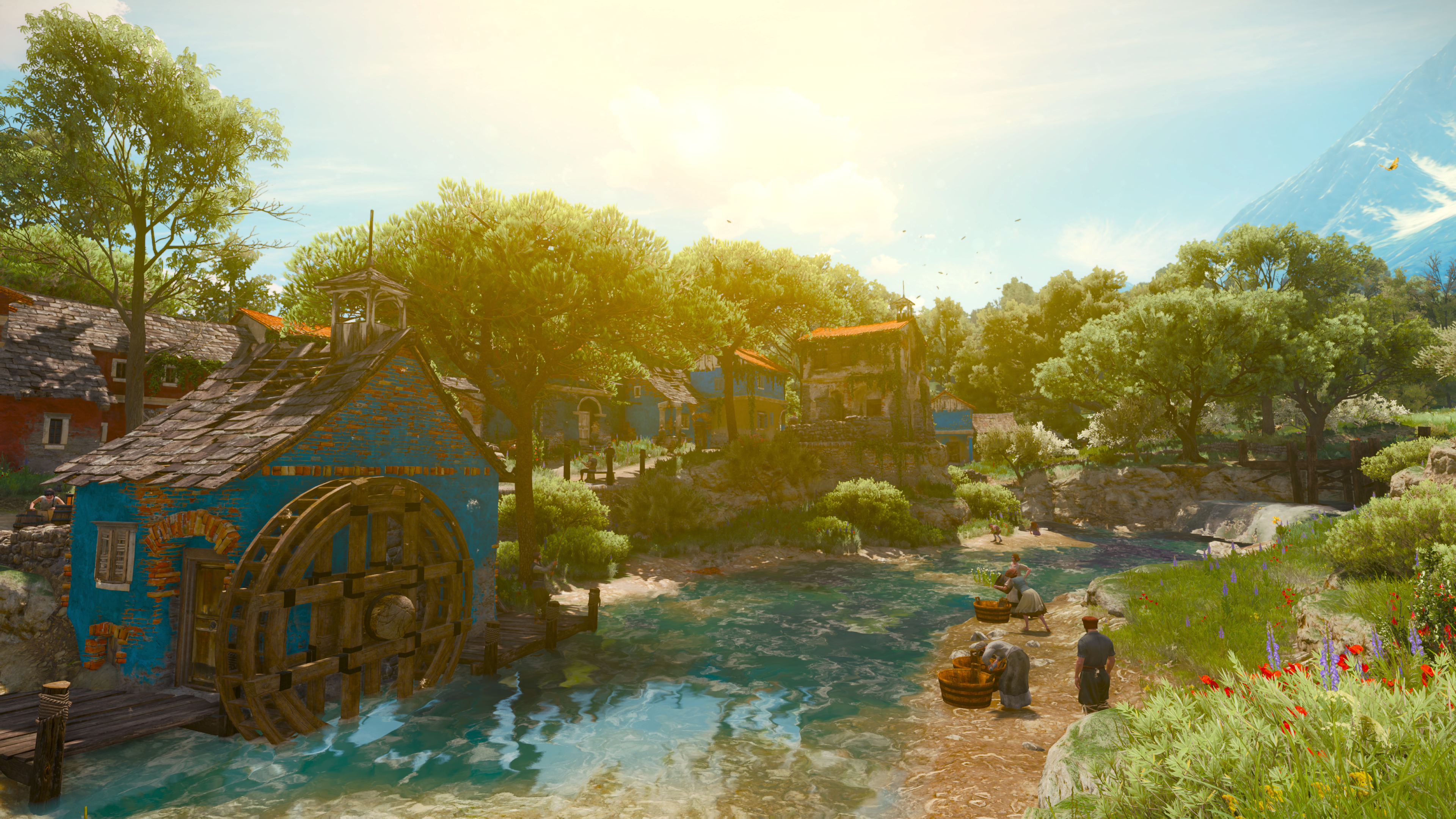 4K The Witcher 3: Wild Hunt Blood and Wine village HD Wallpaper