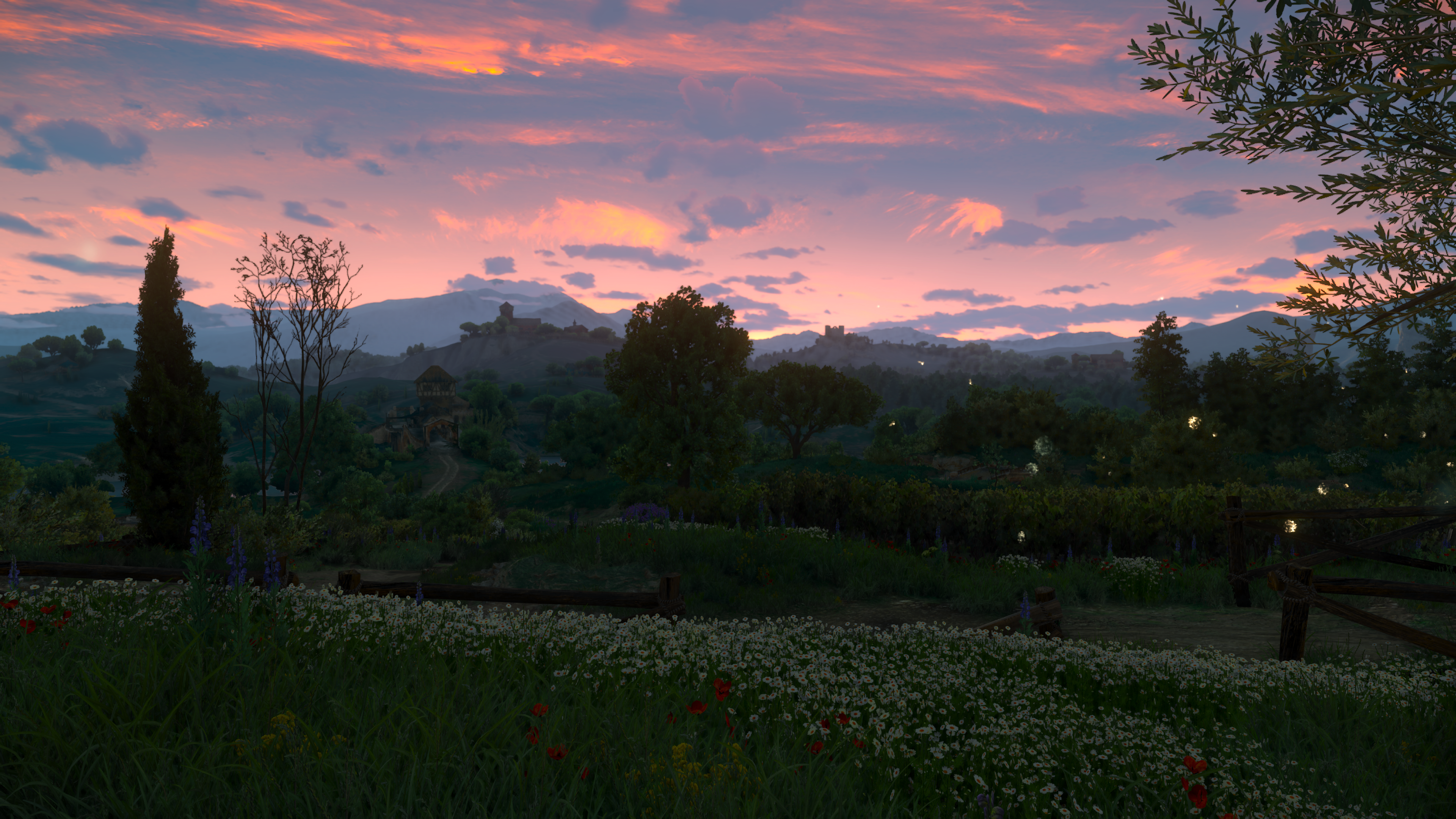 4K The Witcher 3: Wild Hunt Blood and Wine sunset HD Wallpaper