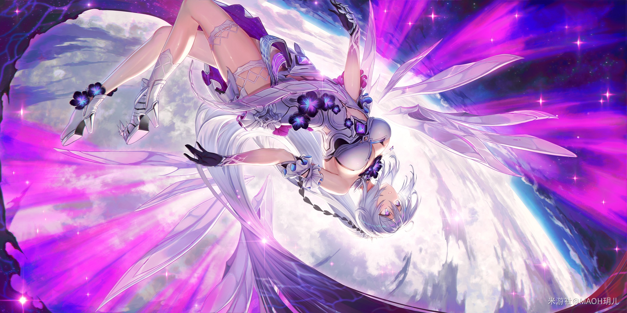 Kiana Kaslana in Honkai Impact 3rd with Wings and Stars HD Wallpaper
