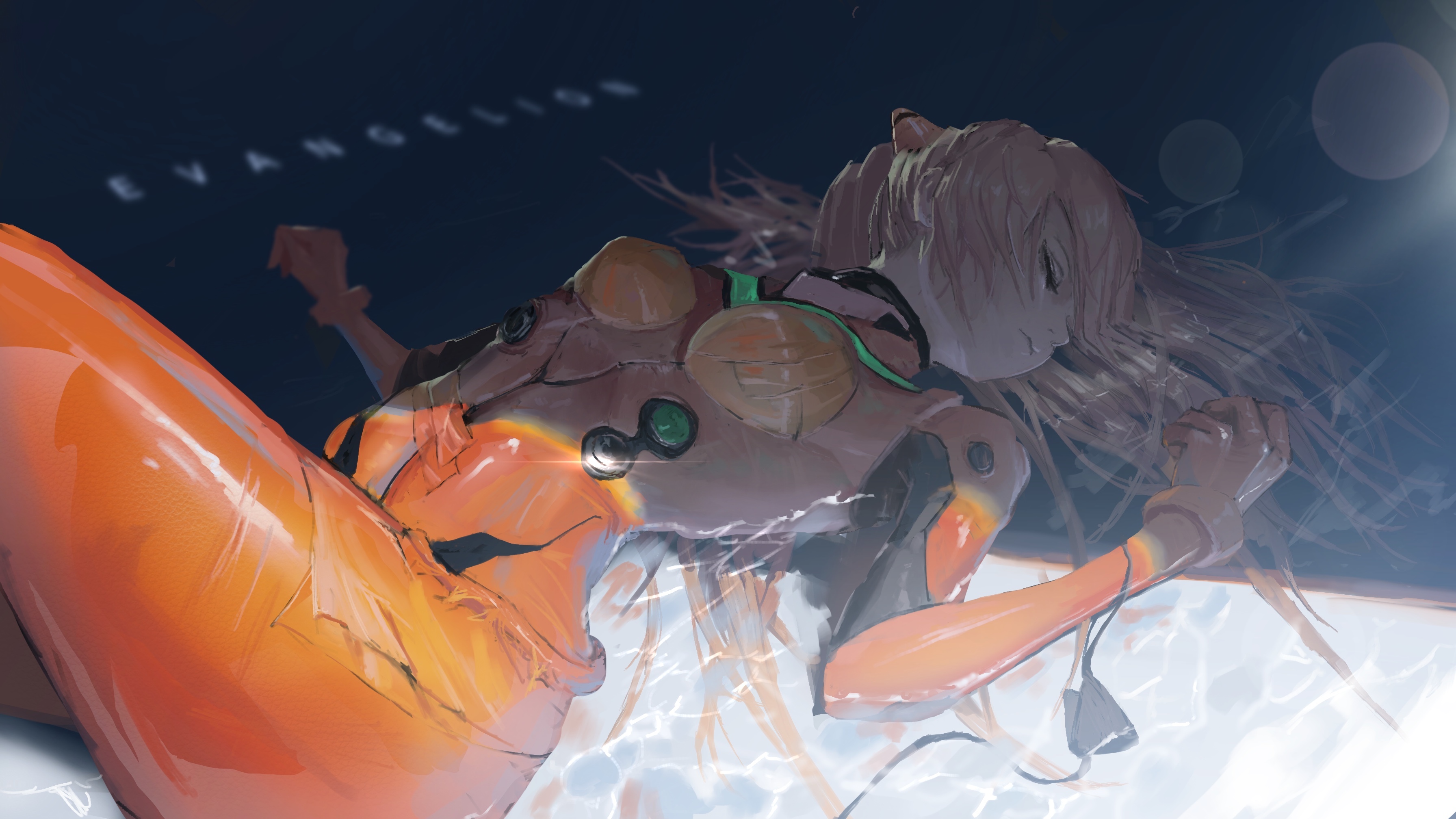 Asuka Langley Soryu in Neon Genesis Evangelion Bodysuit HD Wallpaper