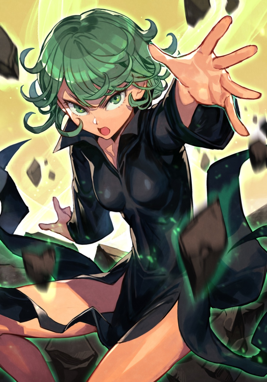 Tatsumaki using psychic powers in One-Punch Man HD Phone Wallpaper