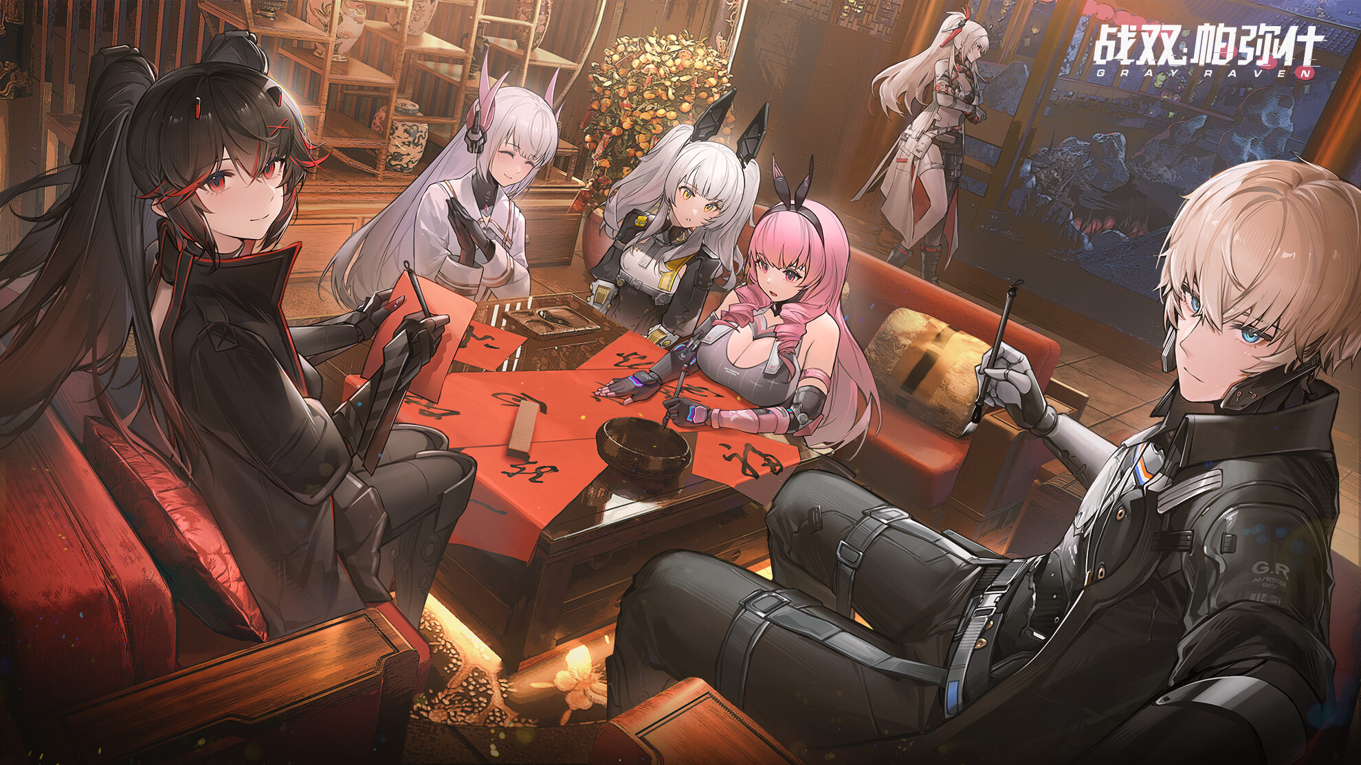 Punishing: Gray Raven characters writing calligraphy HD Wallpaper