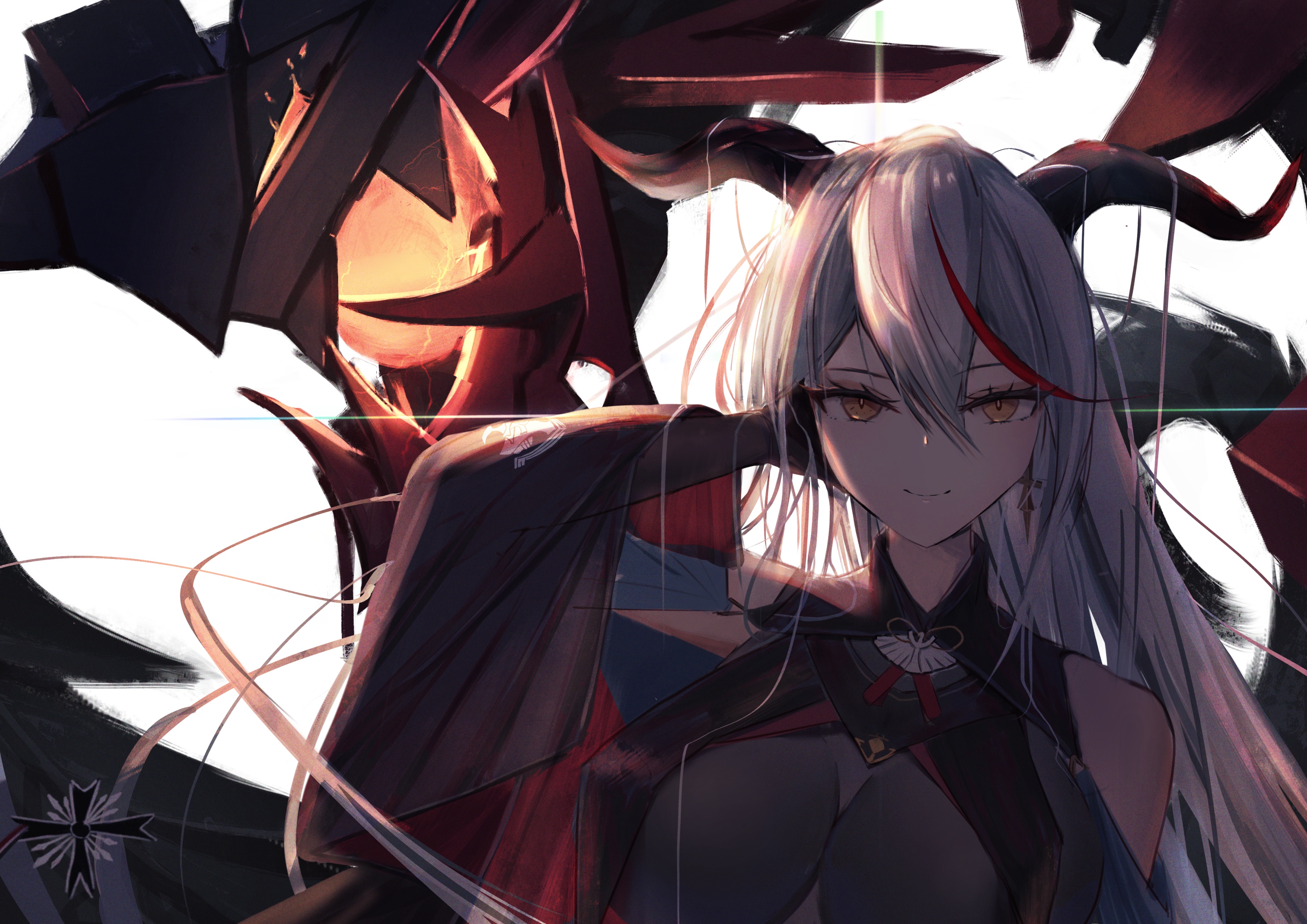 Azur Lane Ägir with dark mechanical wings HD Wallpaper