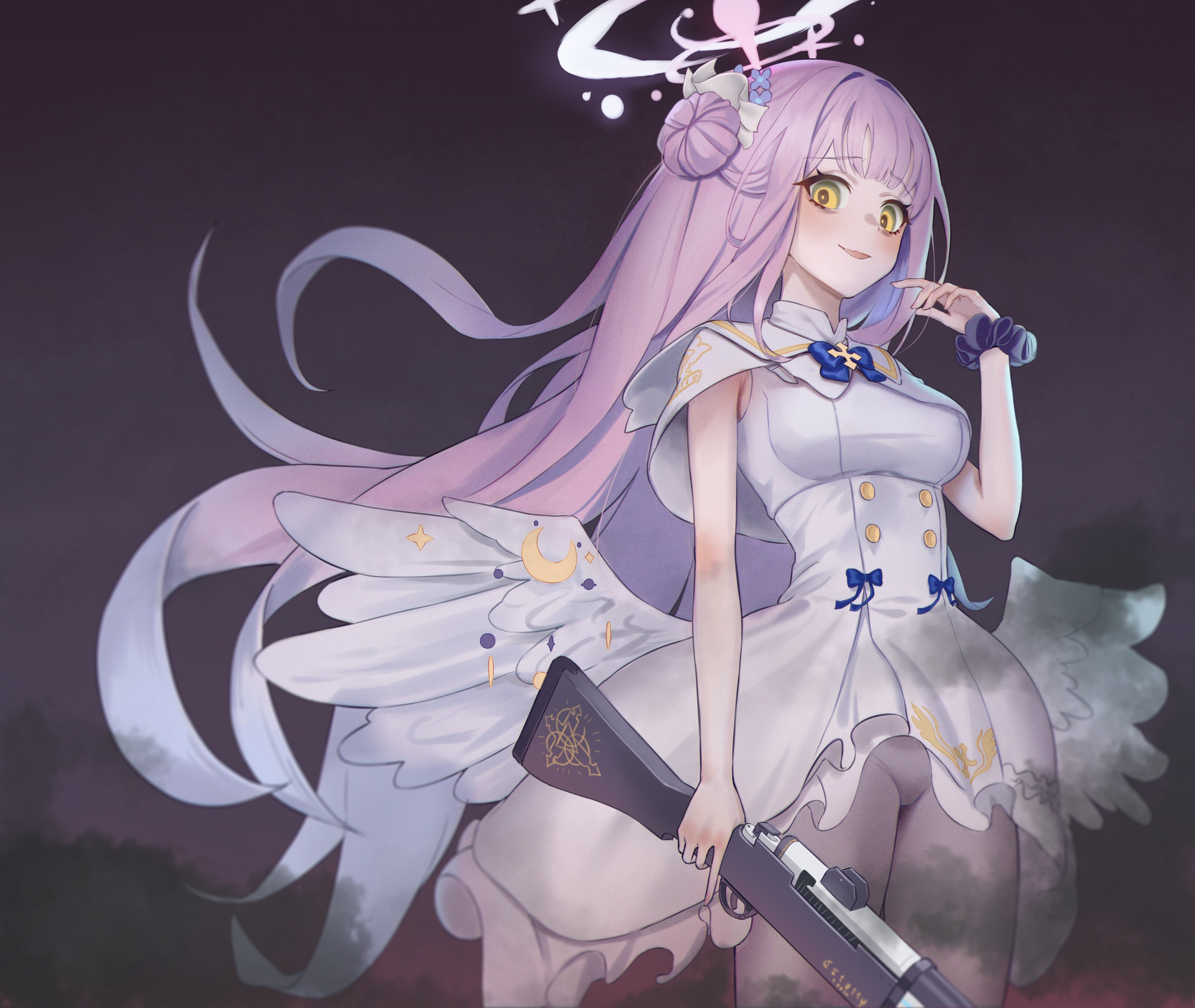 Misono Mika from Blue Archive holding a shotgun HD Wallpaper