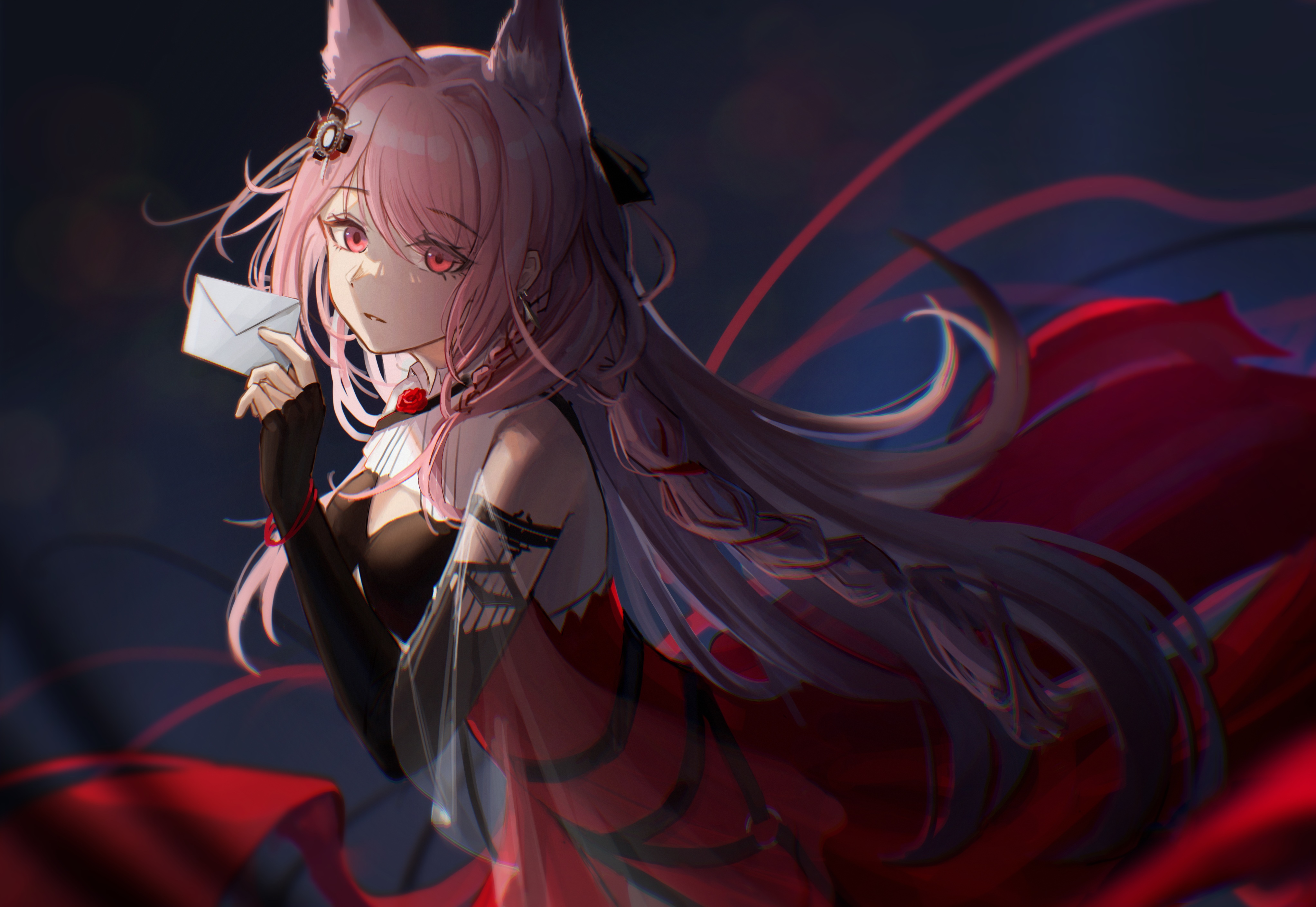 Pozyomka from Arknights holding a letter HD Wallpaper