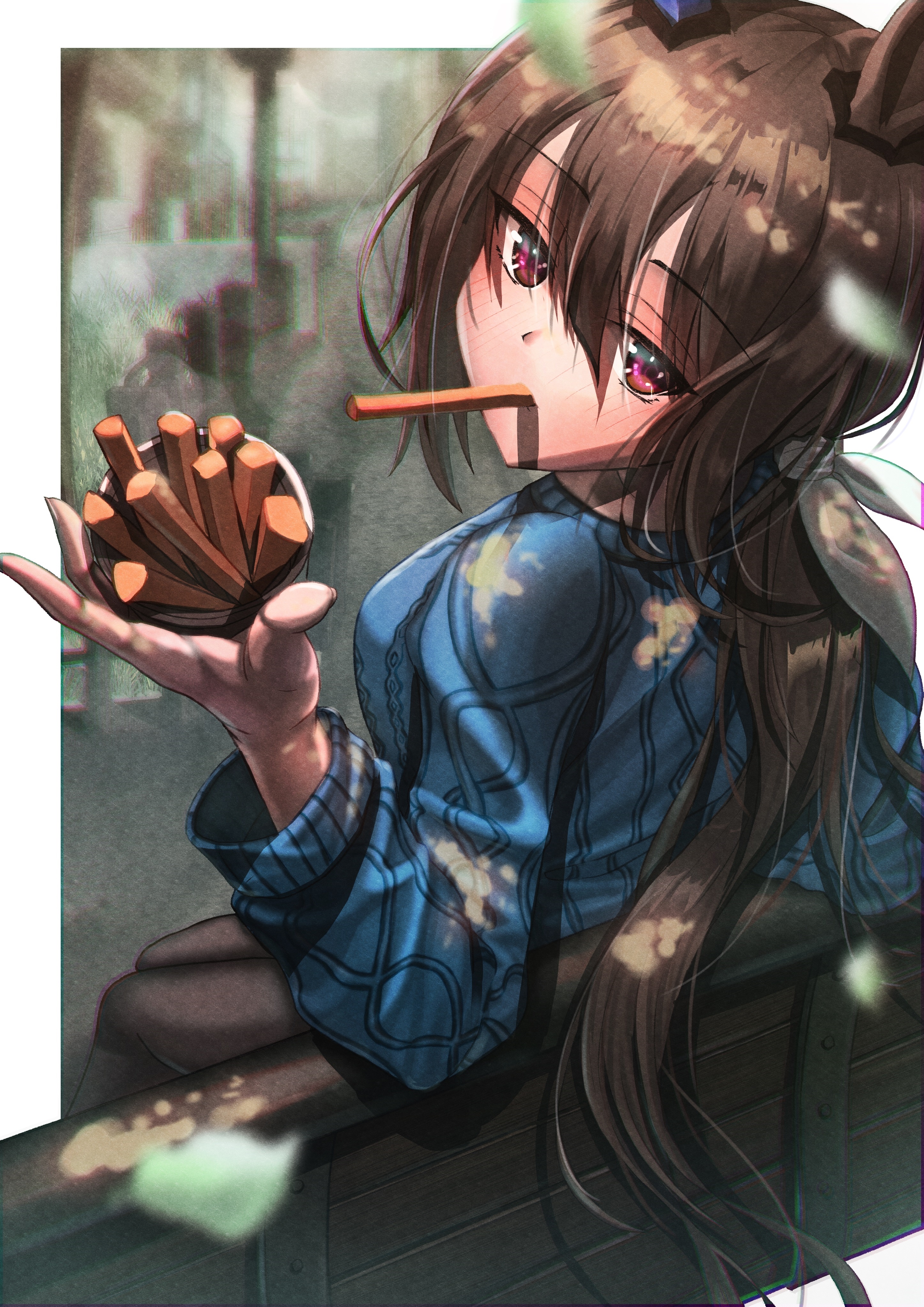 Admire Vega eating Pocky sticks HD Phone Wallpaper