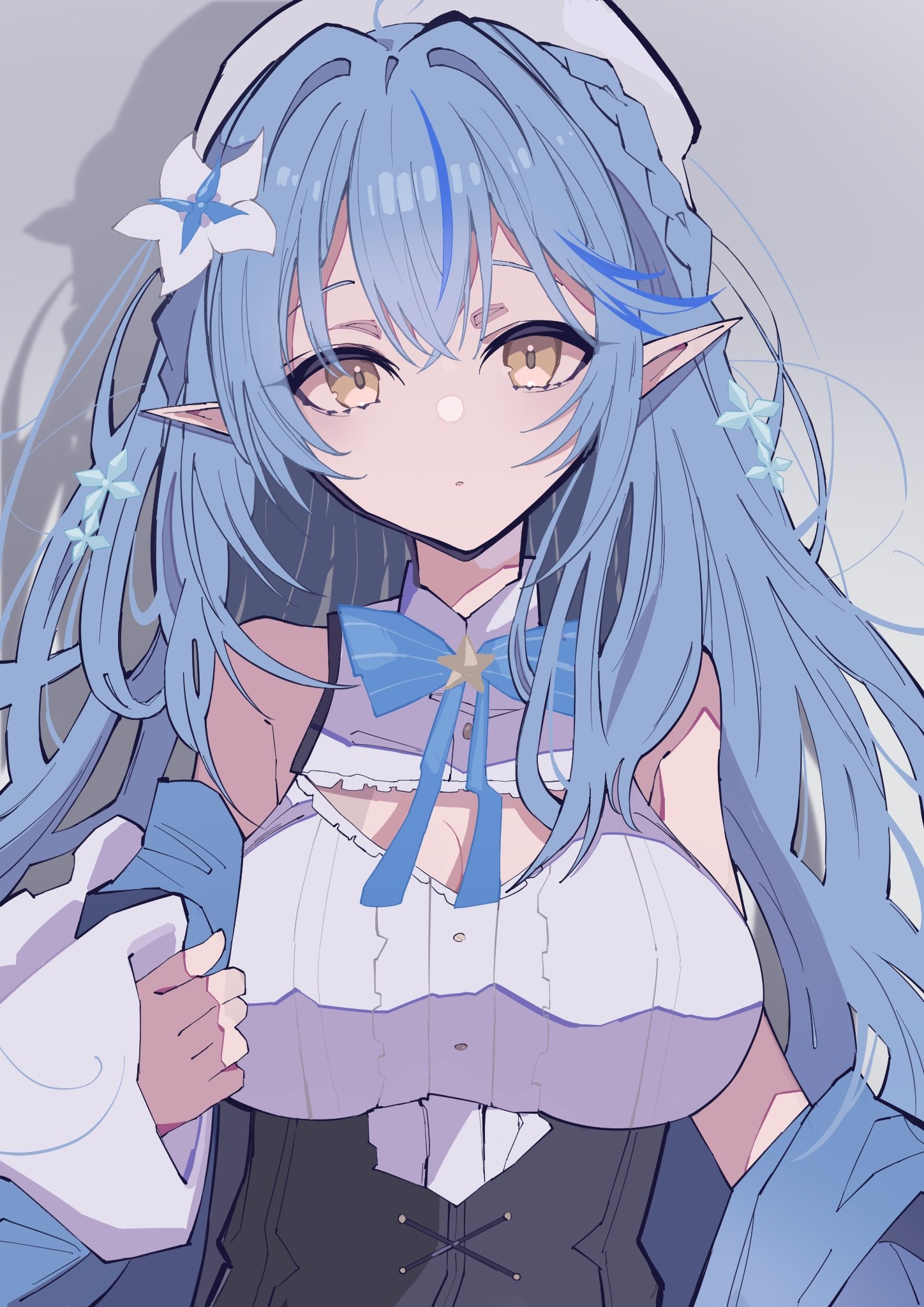 Yukihana Lamy with blue hair and yellow eyes HD Phone Wallpaper