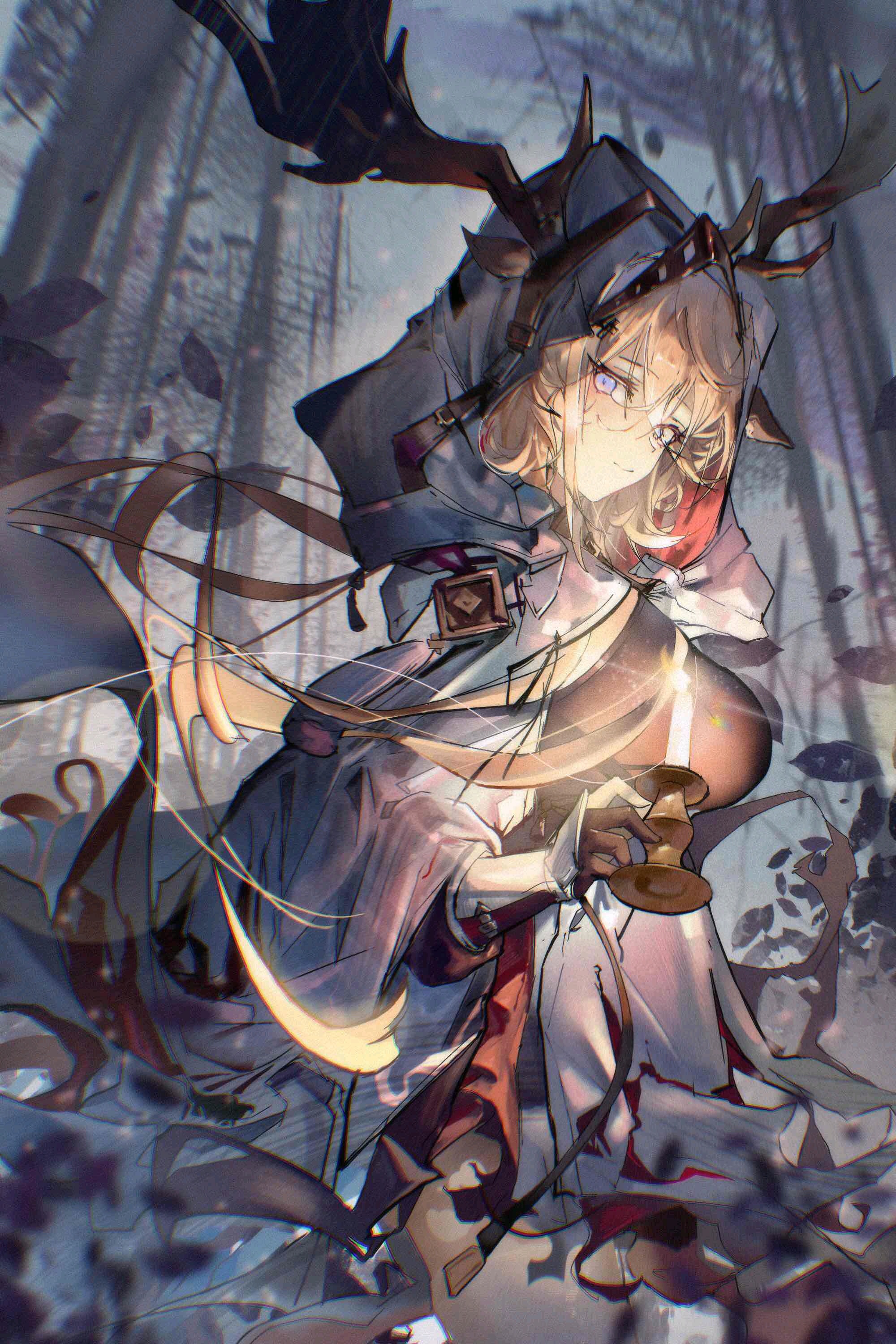 The Candle Knight Viviana from Arknights holding a candle HD Phone Wallpaper
