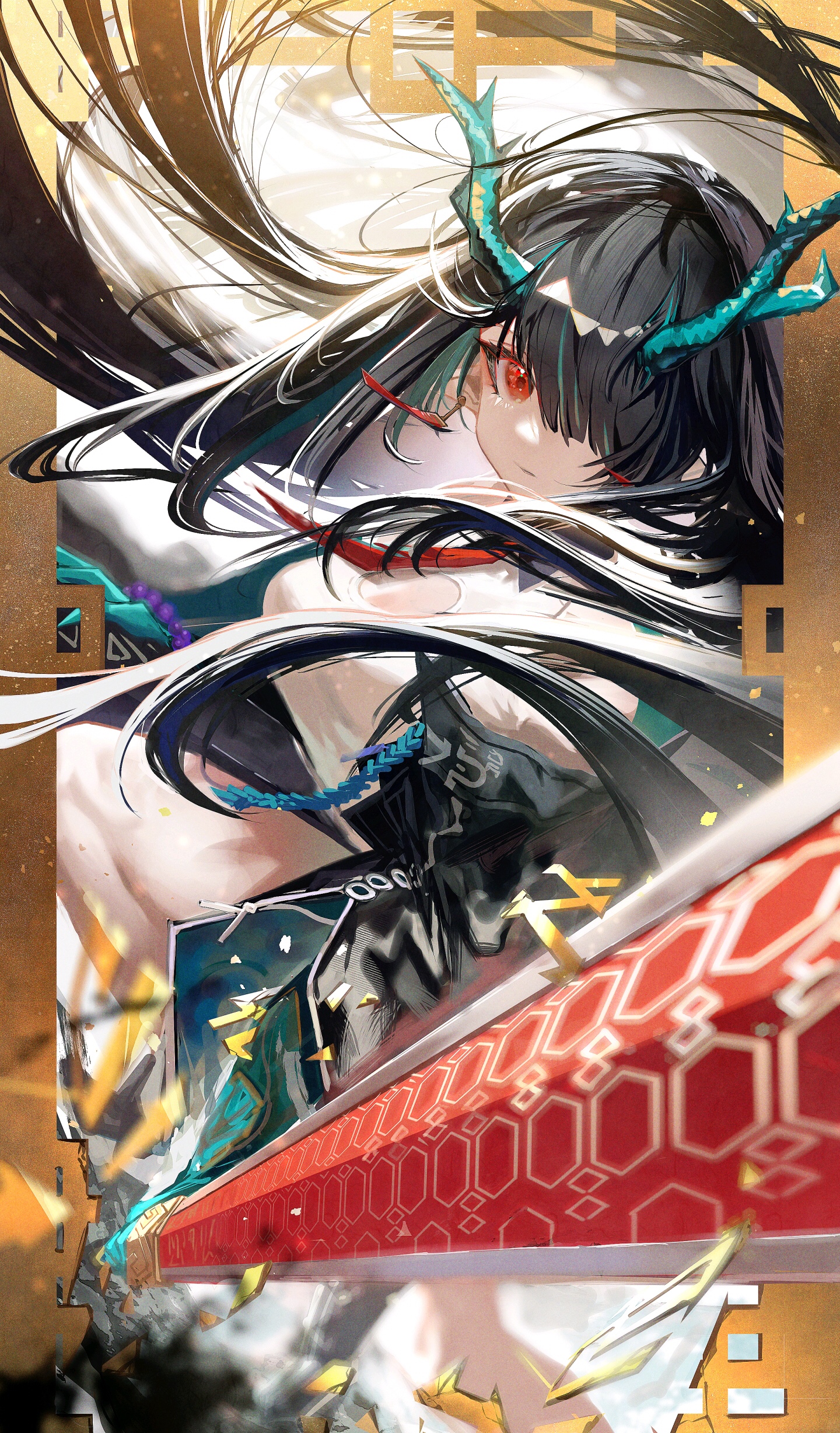 Arknights Dusk Dragon Girl with Sword HD Phone Wallpaper