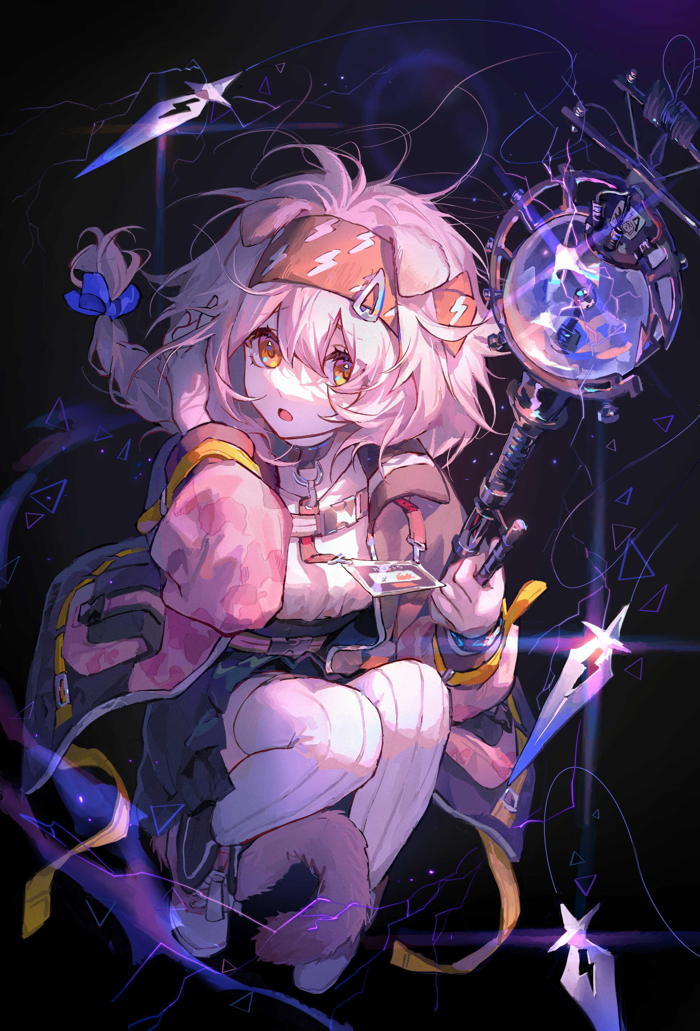 Goldenglow from Arknights with magical staff HD Phone Wallpaper