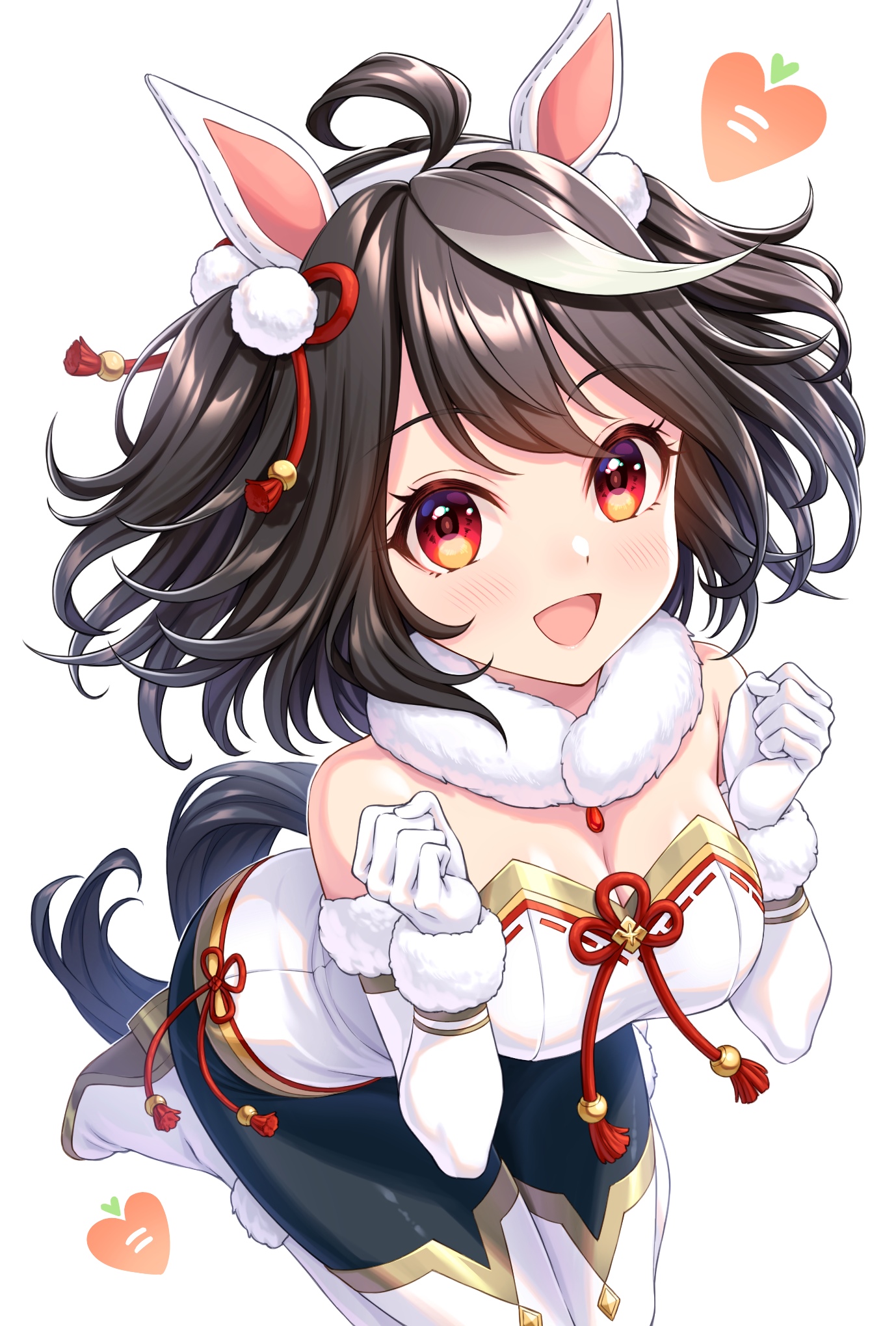 Anime bunny girl with red eyes and white outfit HD Phone Wallpaper