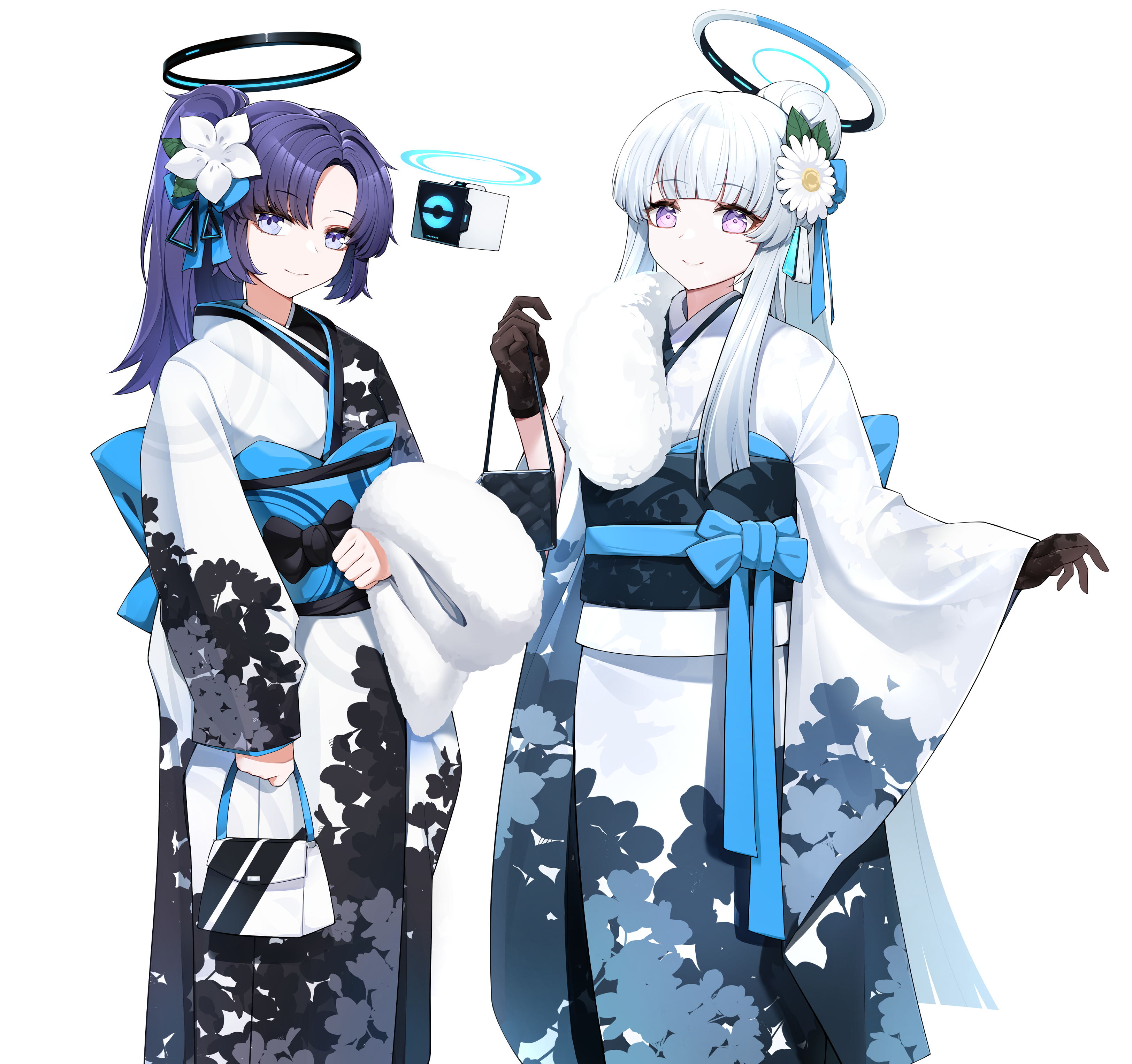 Hayase Yuuka and Ushio Noa in Kimono HD Wallpaper