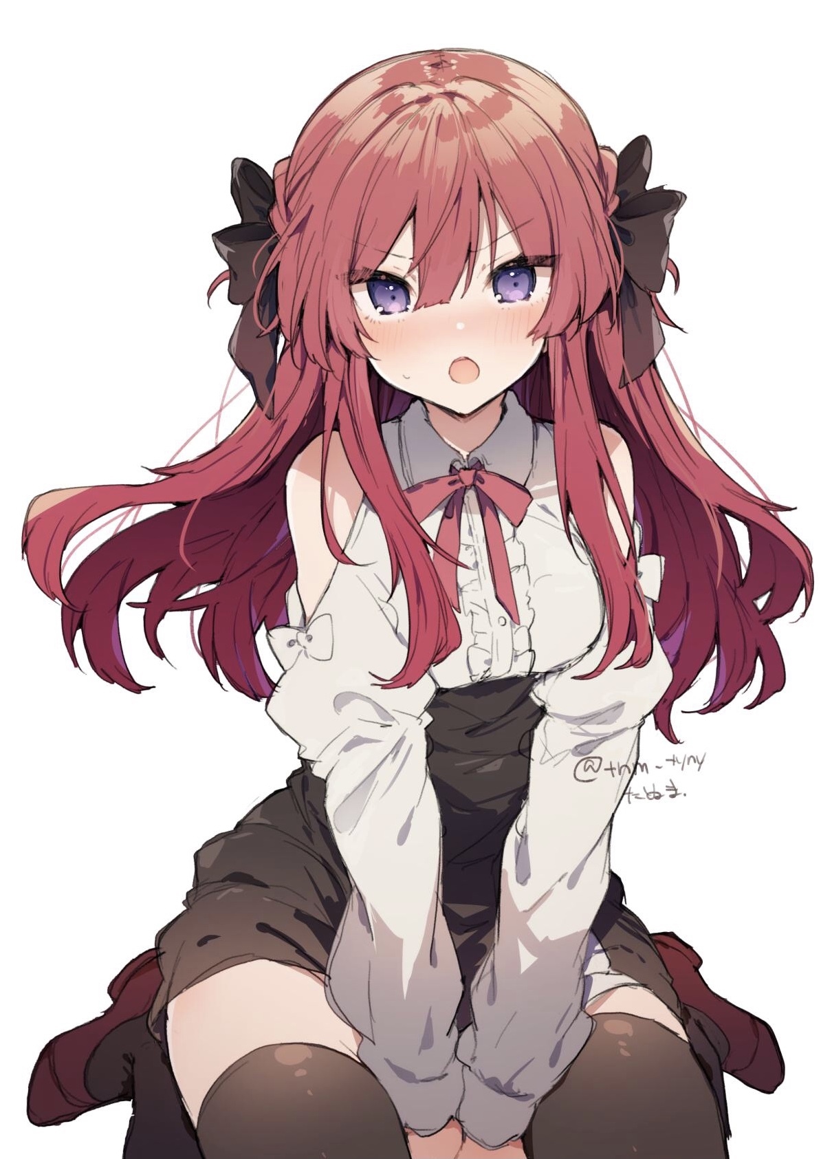 Anime girl with pink hair and purple eyes HD Phone Wallpaper