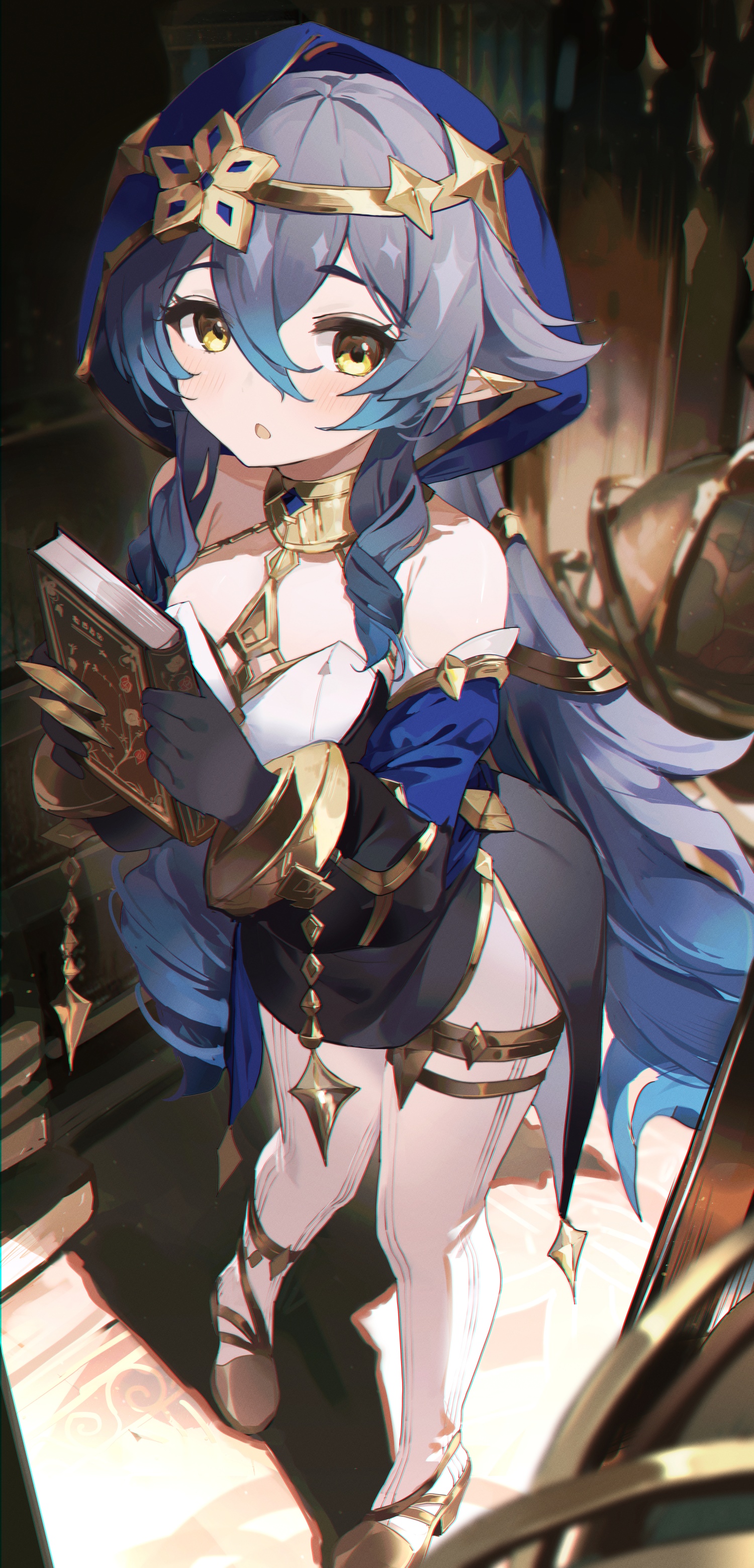 Genshin Impact: Layla holding a book HD Phone Wallpaper