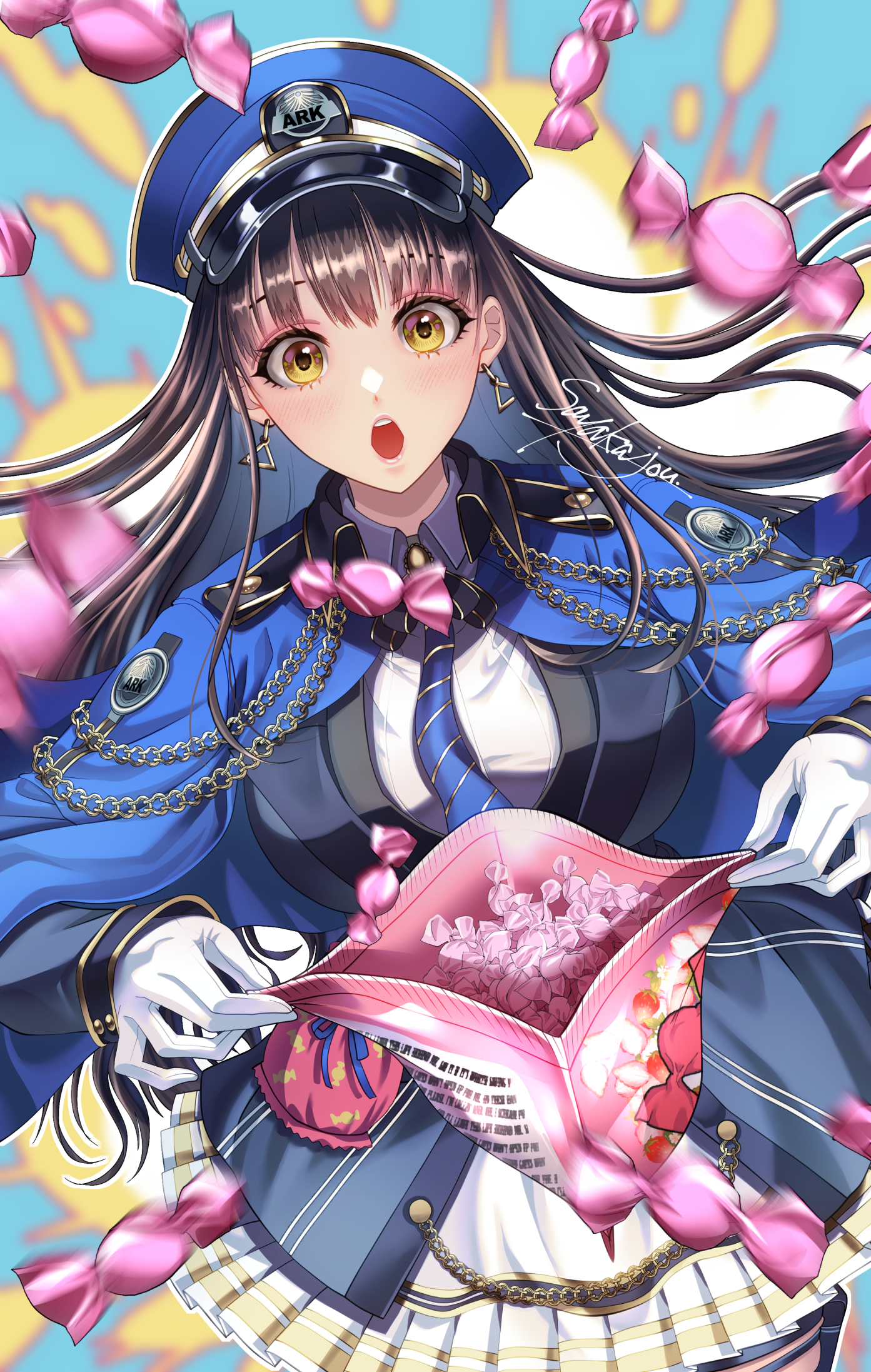 Diesel from Nikke: The Goddess of Victory with candy HD Phone Wallpaper