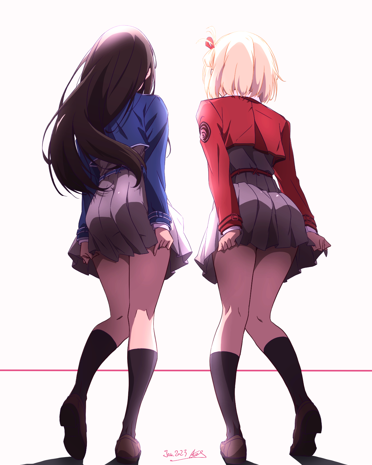 Lycoris Recoil fan art of Chisato and Takina HD Phone Wallpaper