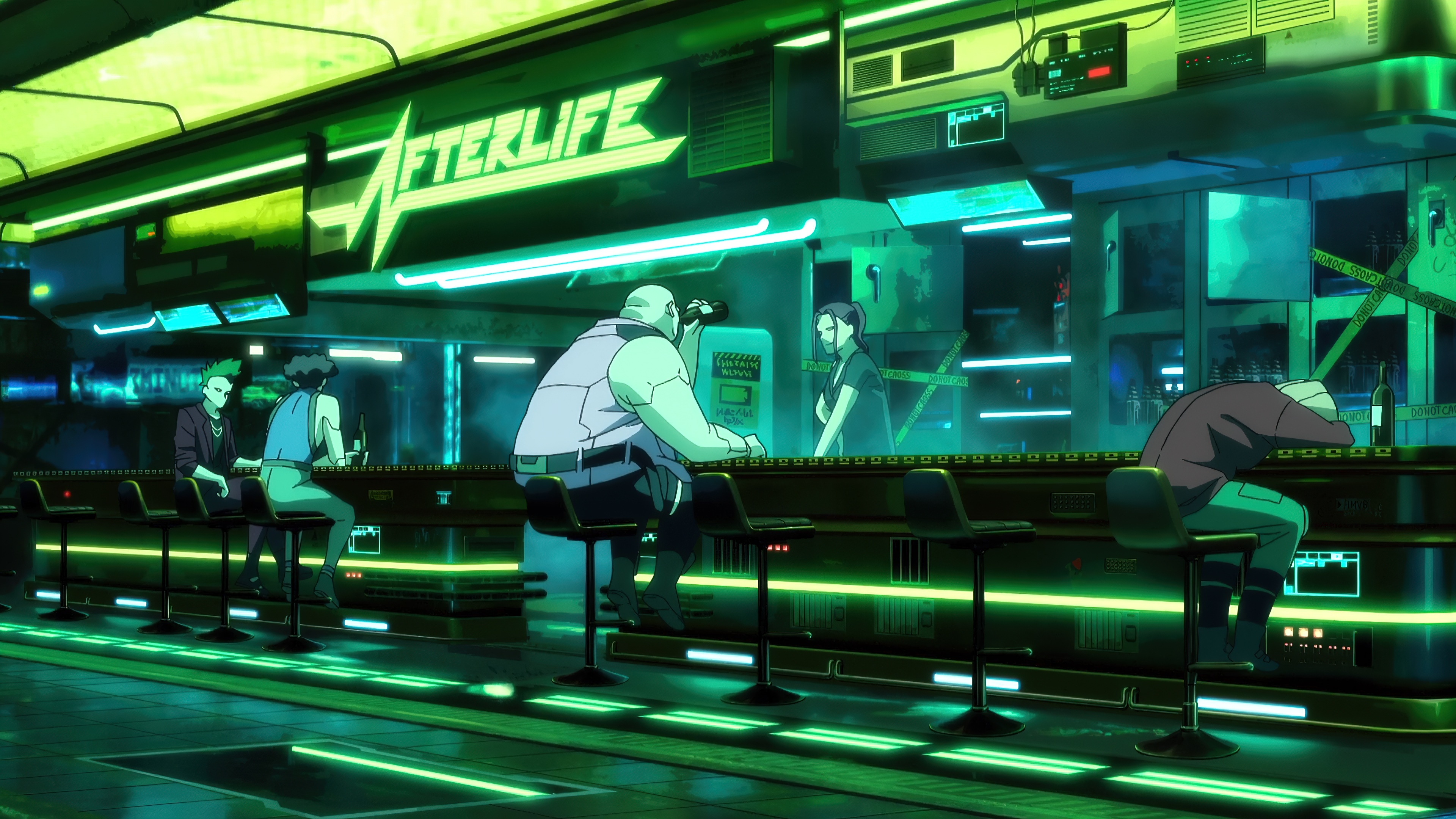Cyberpunk: Edgerunners Afterlife Bar HD Wallpaper