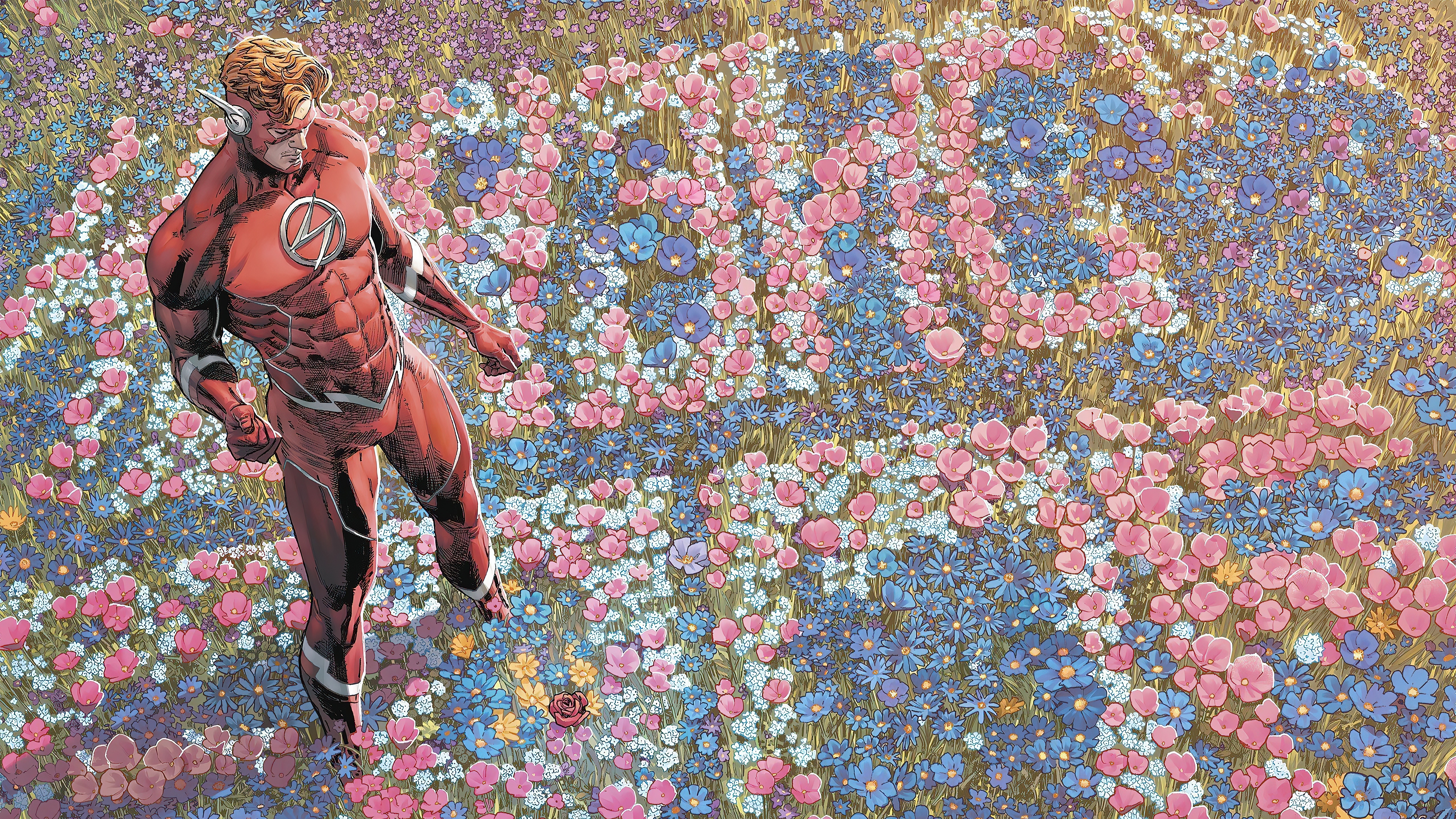 4K The Flash in a Field of Flowers HD Wallpaper