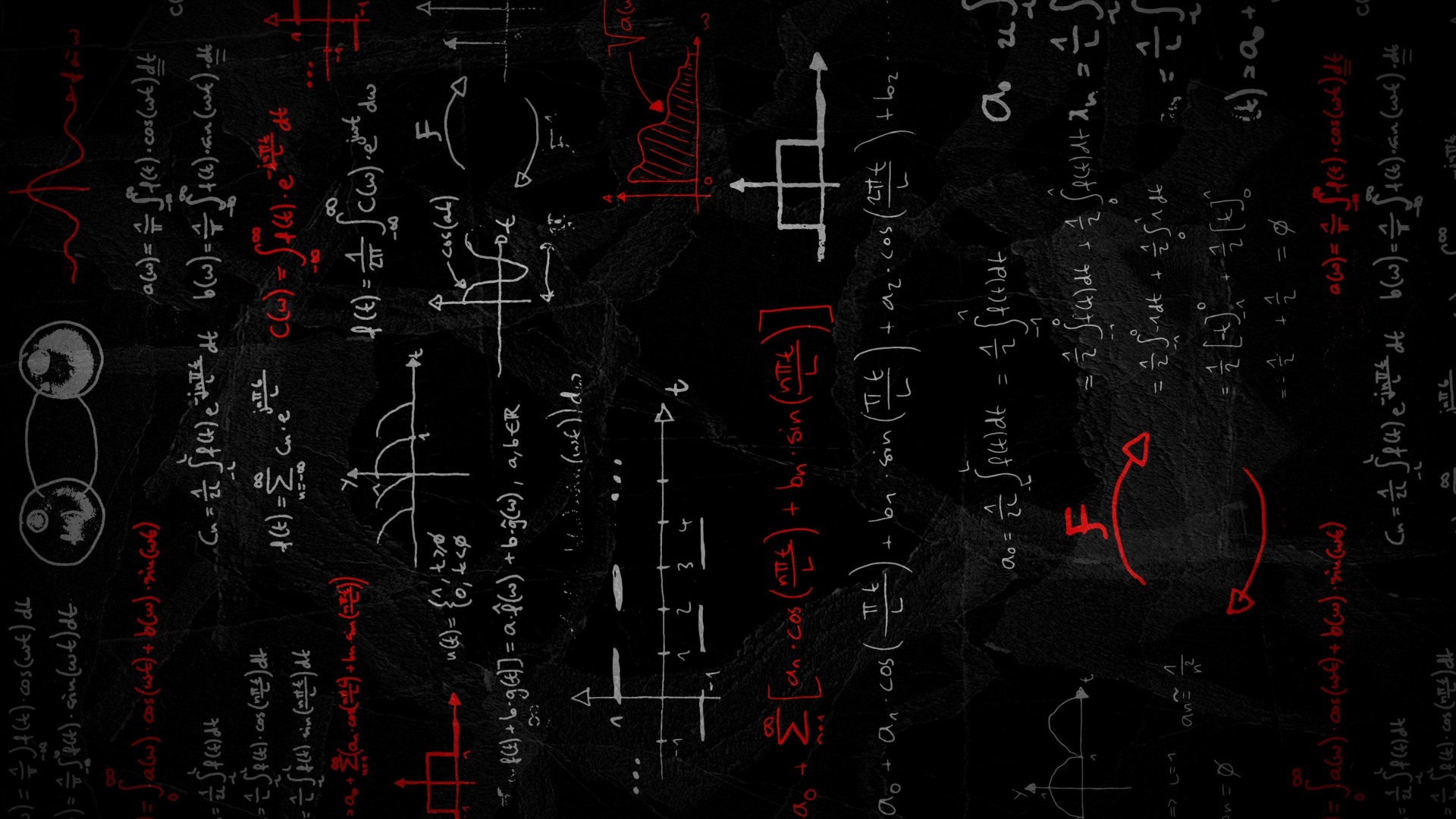Mathematical Formulas and Equations on Black Background HD Wallpaper
