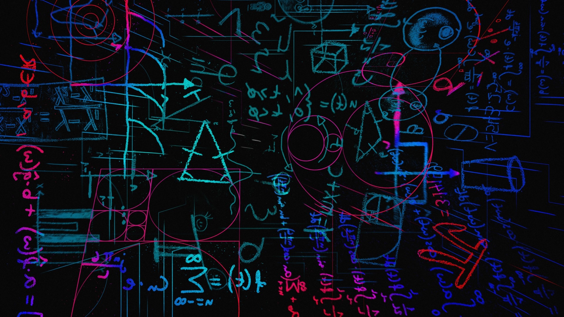 Mathematical formulas and equations on a black background HD Wallpaper