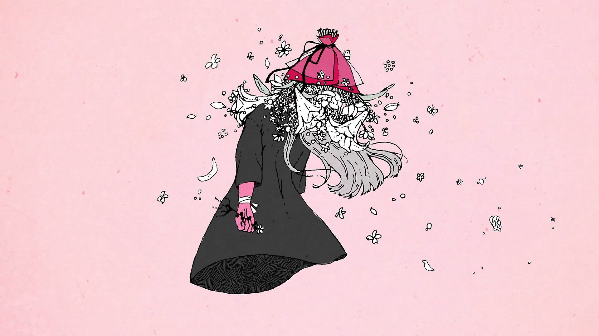 A person with flowers growing from their head HD Wallpaper