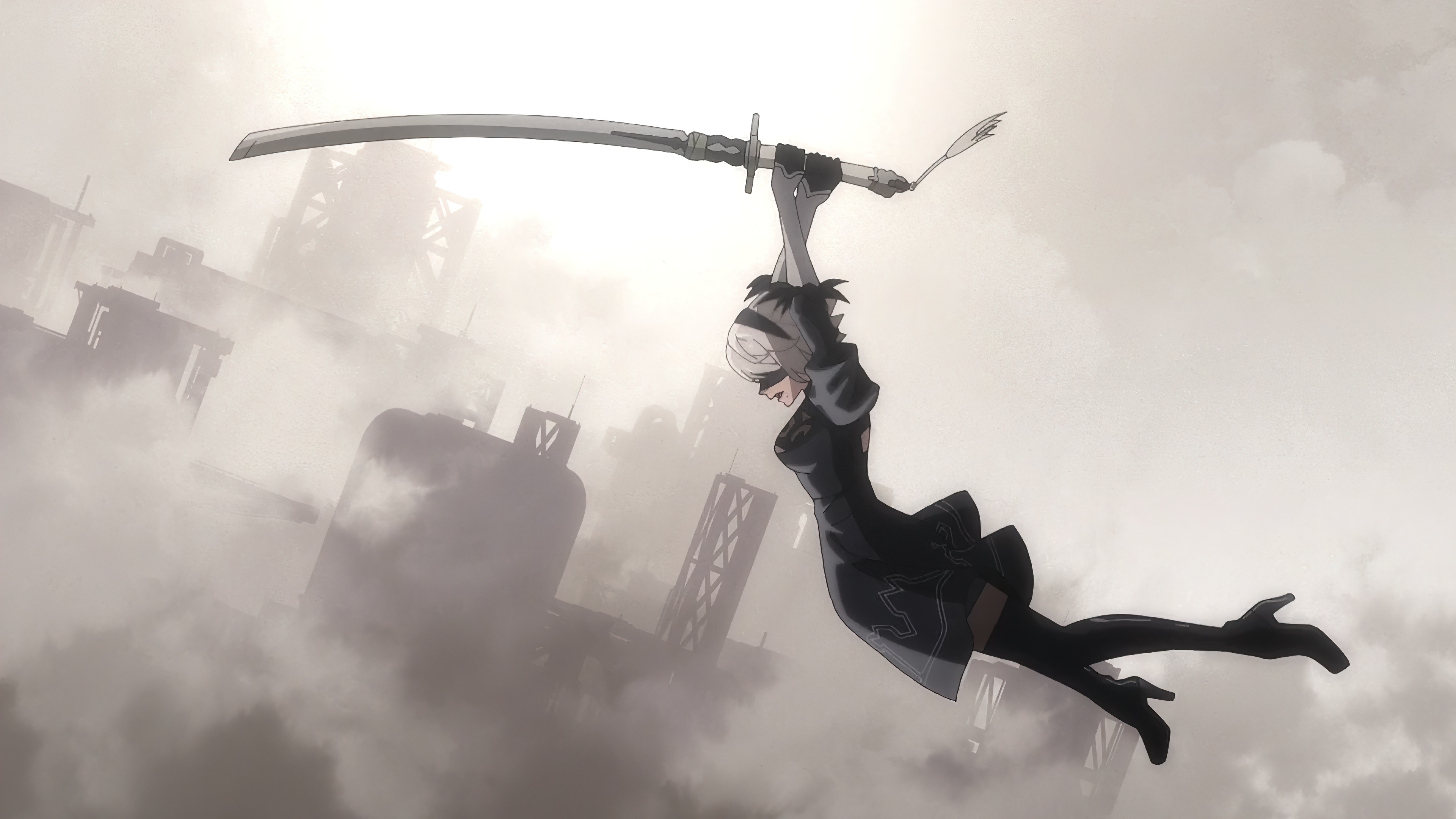 2B with a sword in Nier: Automata HD Wallpaper