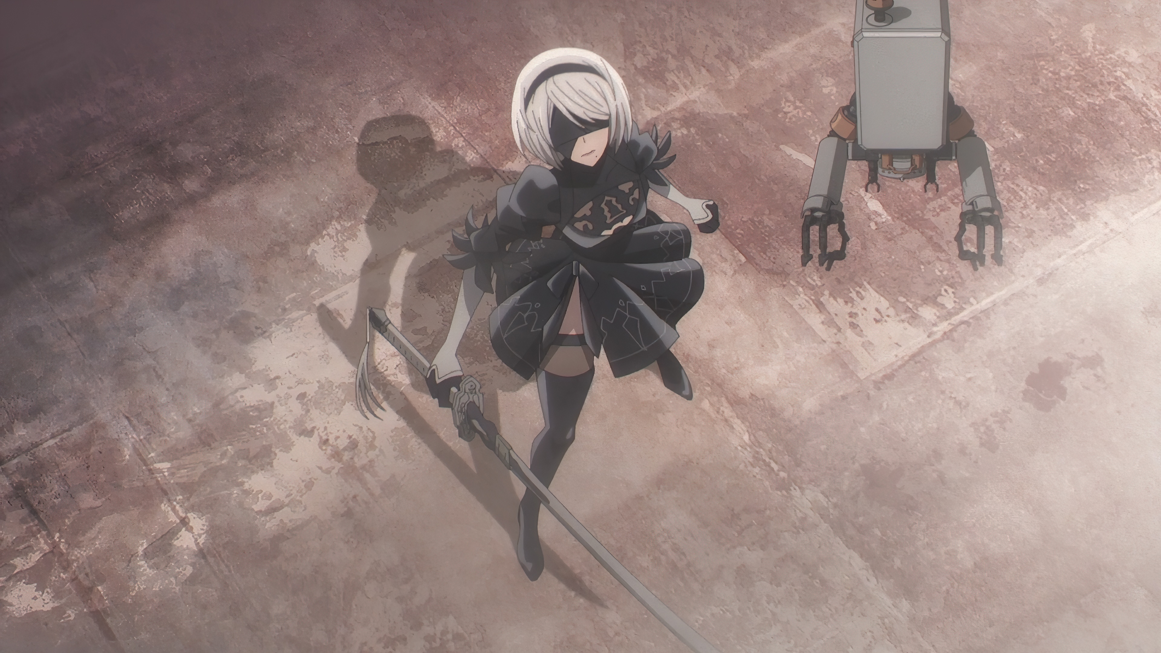 2B with Pod and sword in Nier: Automata HD Wallpaper