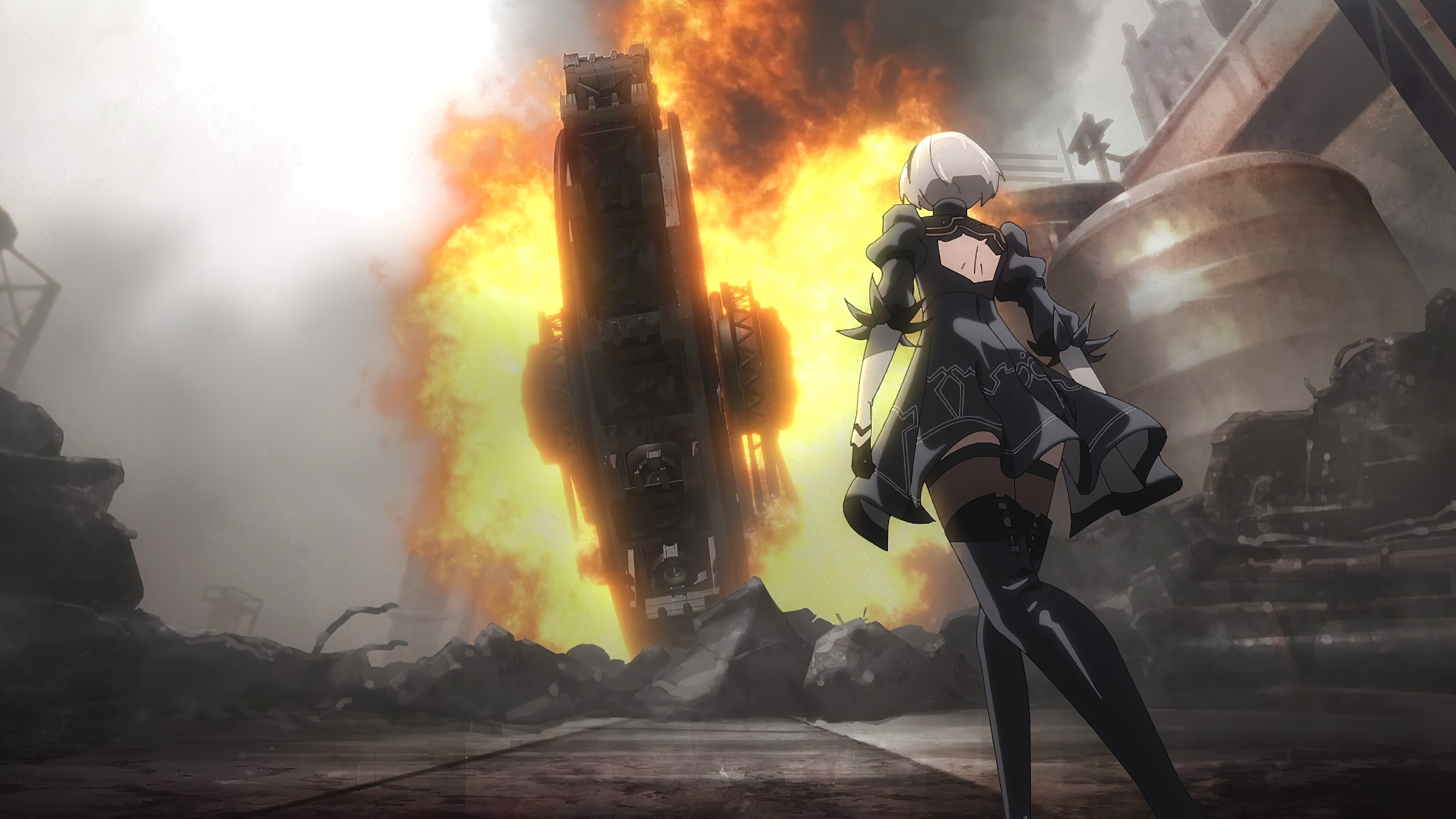4K Nier: Automata 2B Anime Screenshot HD Wallpaper