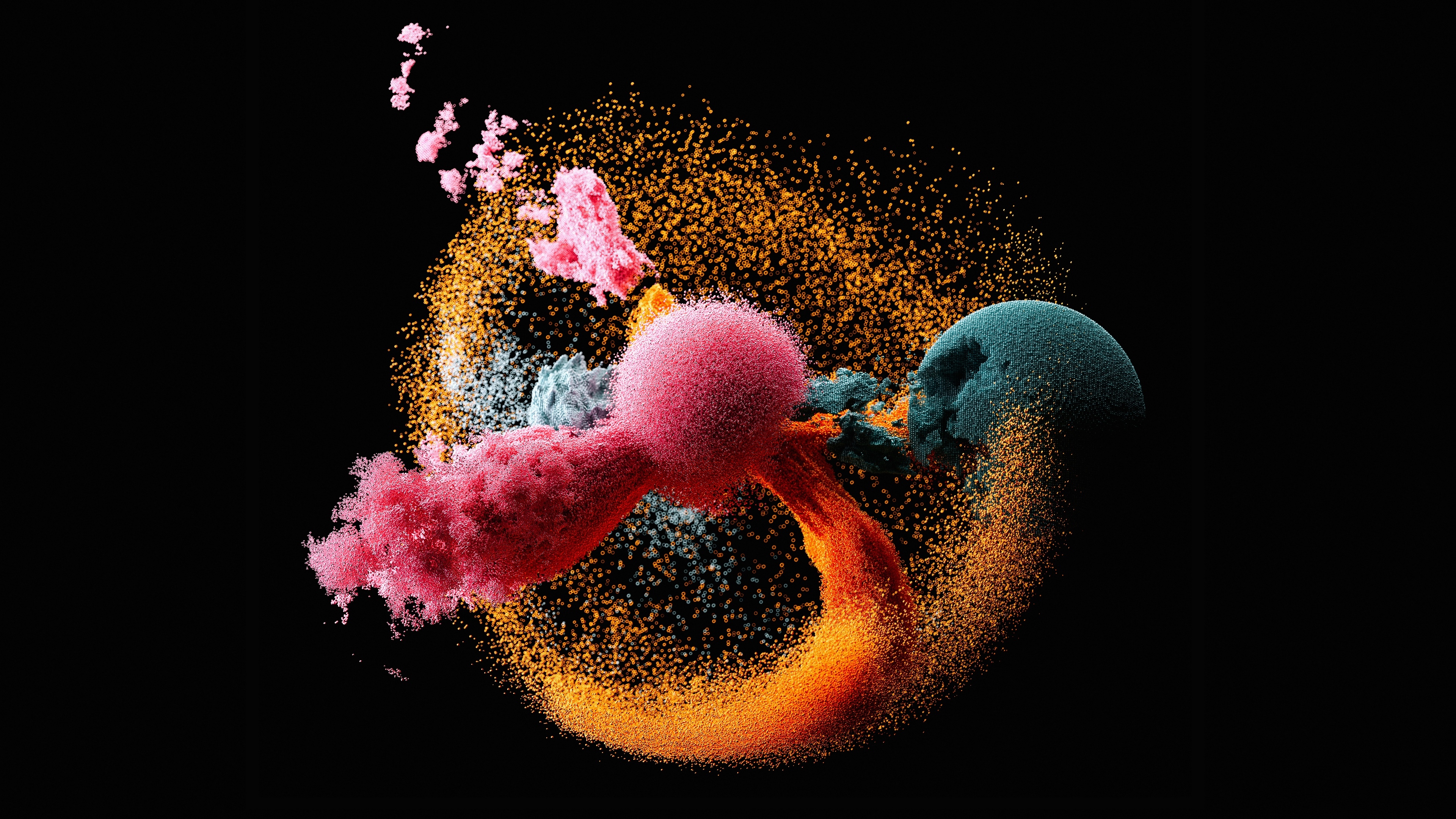 4K Abstract Explosion of Colorful Particles HD Wallpaper