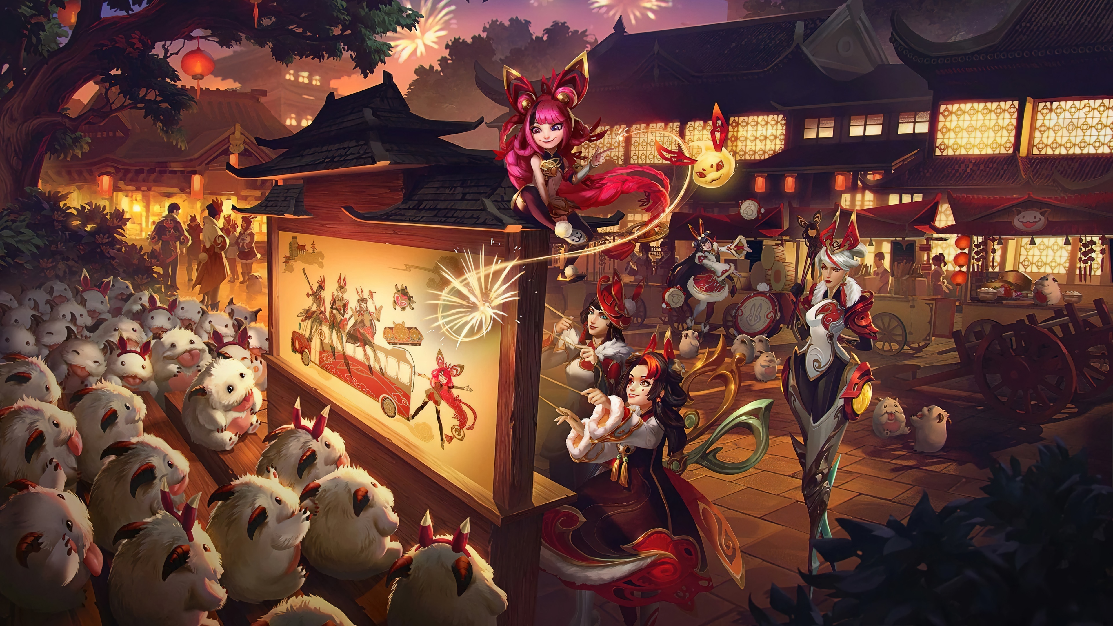 League of Legends Mythmaker Characters and Poros HD Wallpaper