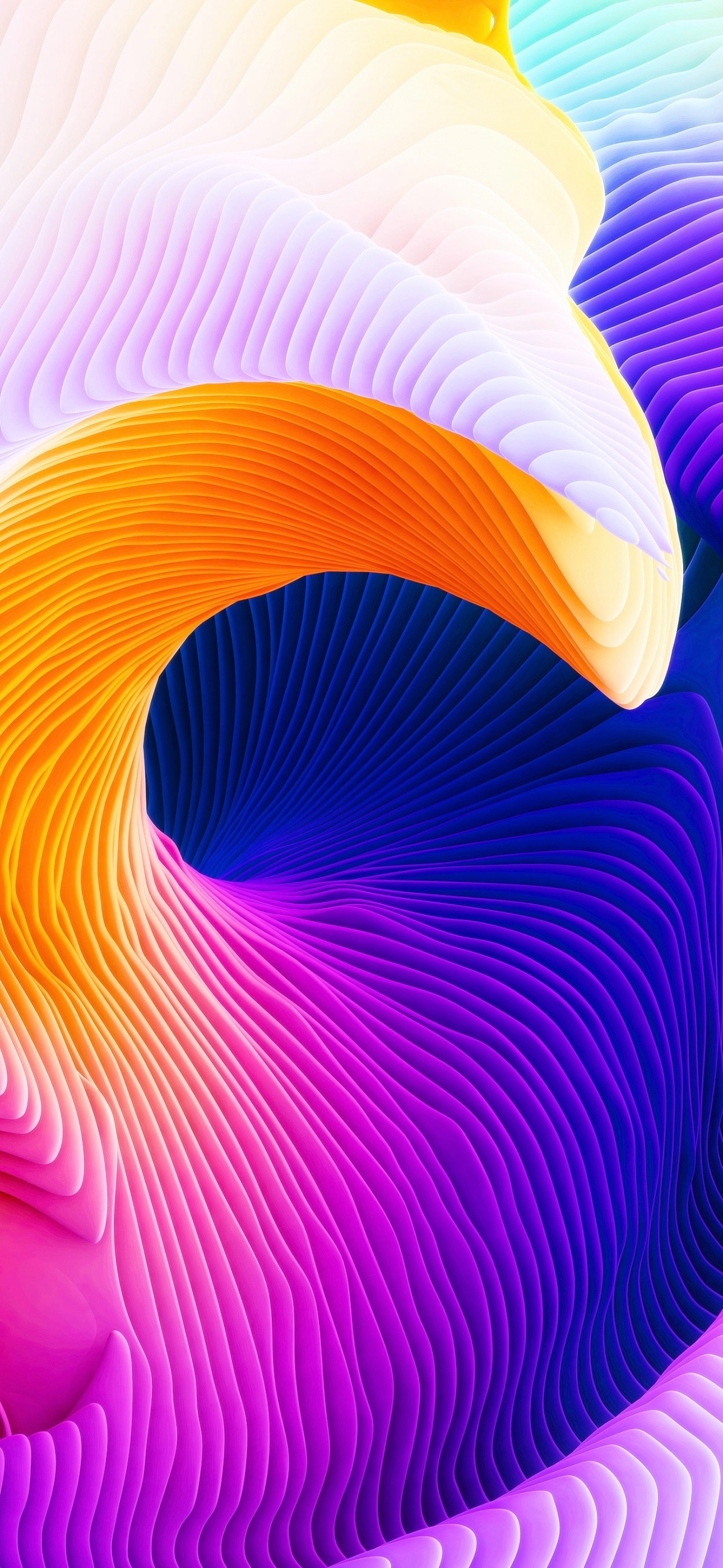 Colorful 3D abstract wavy layers HD Phone Wallpaper