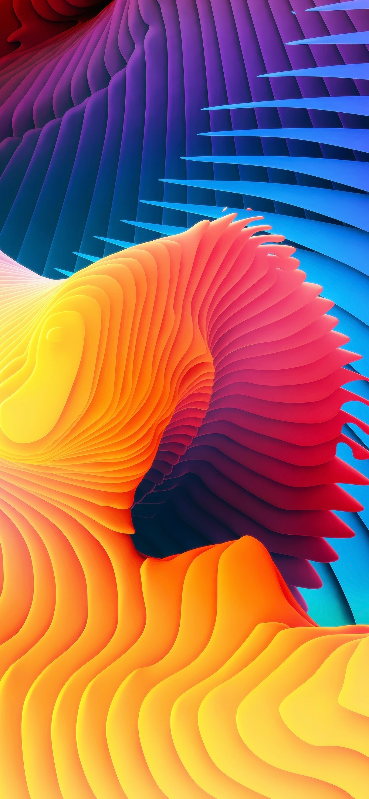 Abstract 3D layered colorful shapes HD Phone Wallpaper