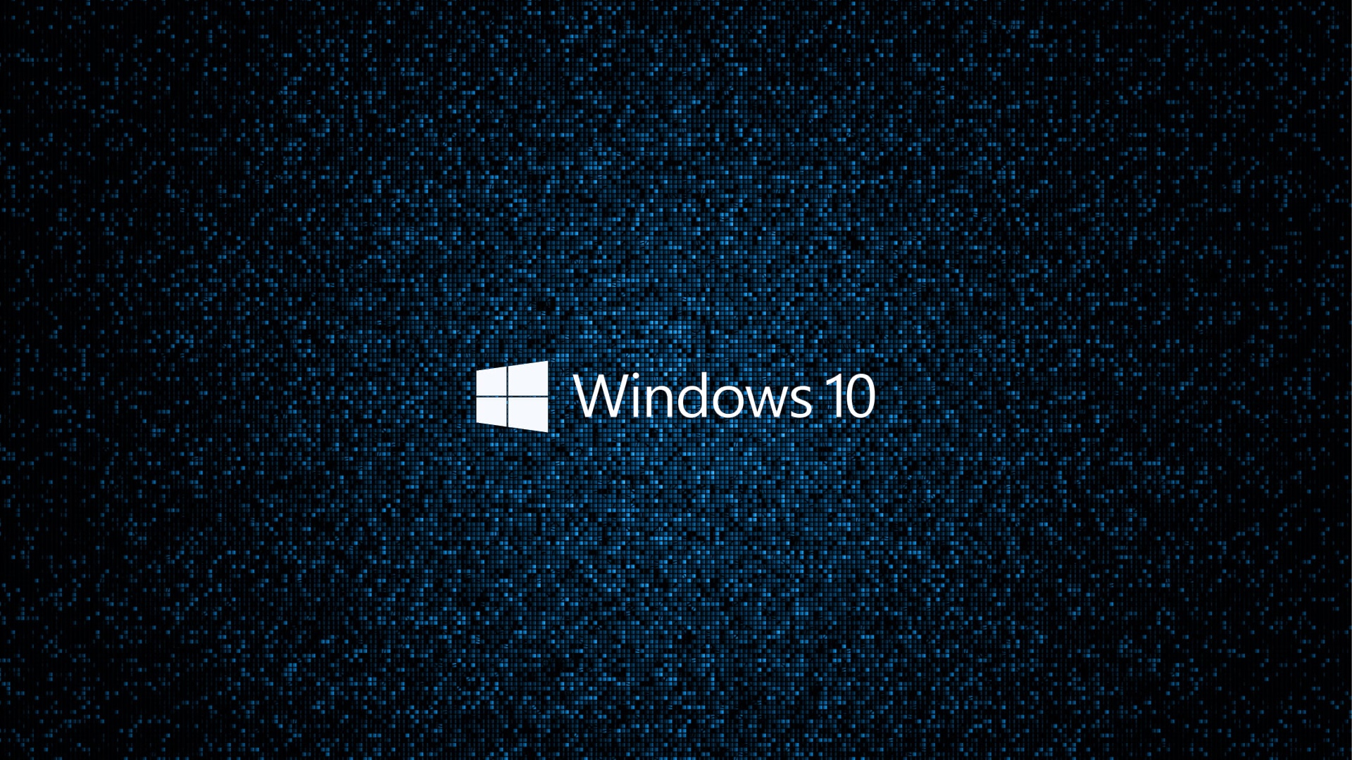 Windows 10 logo on a dark, pixelated background HD Wallpaper