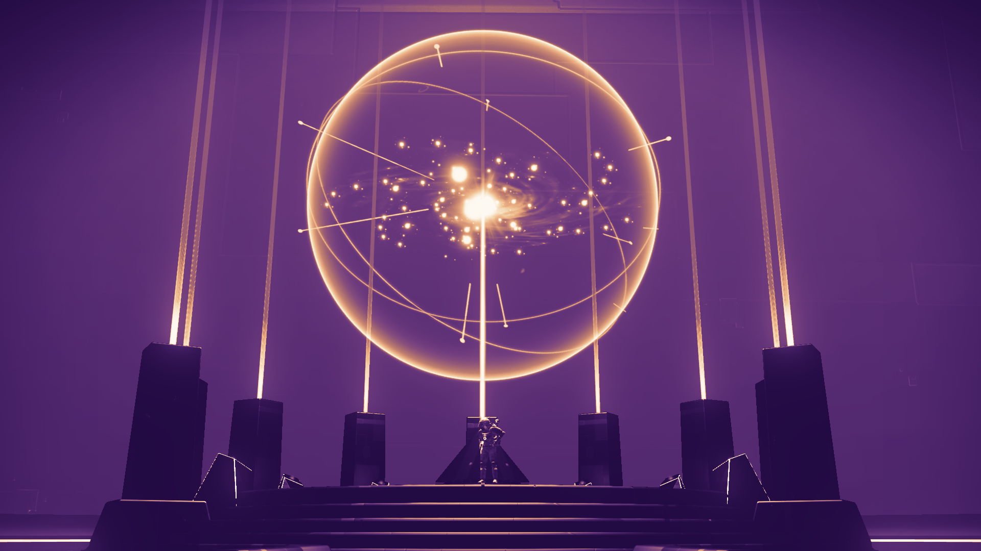 No Man's Sky - Futuristic Orb and Figure HD Wallpaper