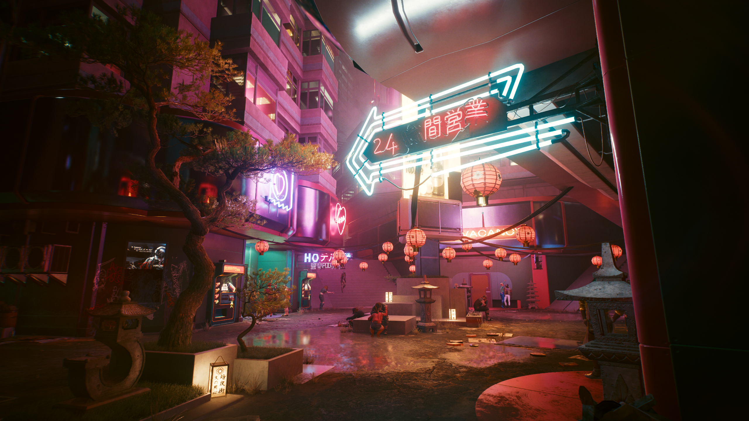 Cyberpunk 2077 Night City Neon Alley HD Wallpaper