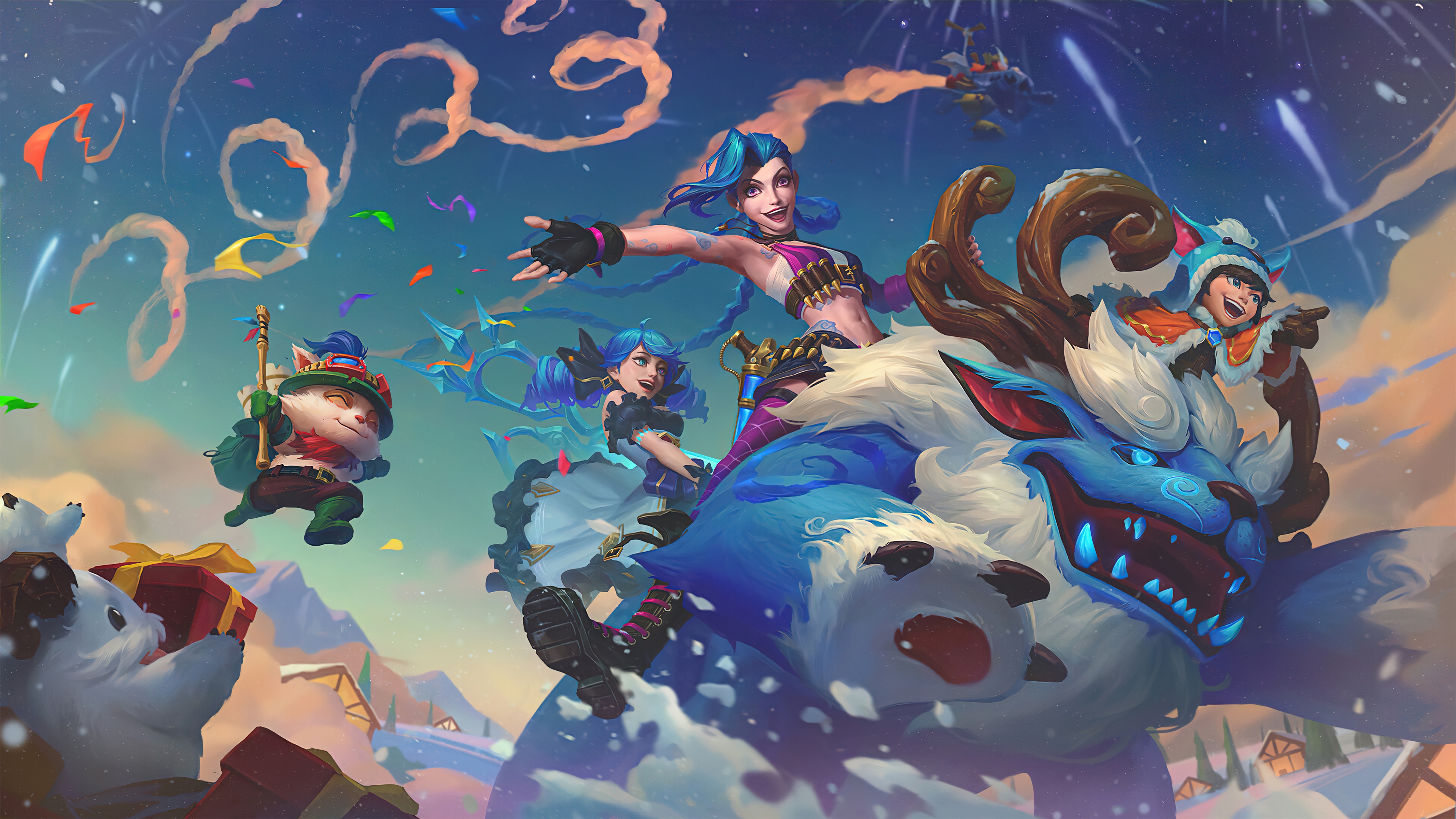 League of Legends New Year Celebration with Jinx and Friends HD Wallpaper