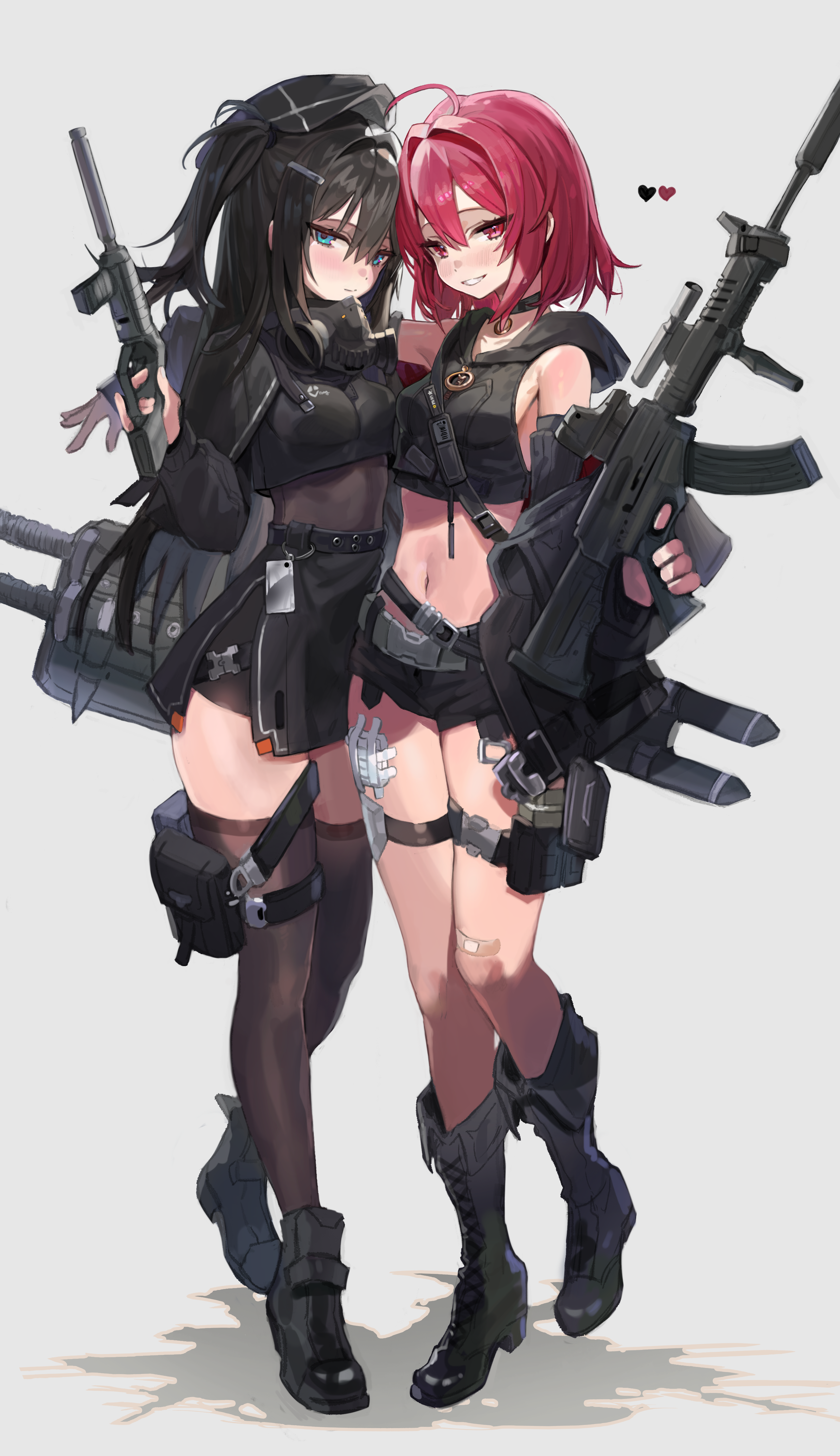 Two girls with guns and tactical gear HD Phone Wallpaper