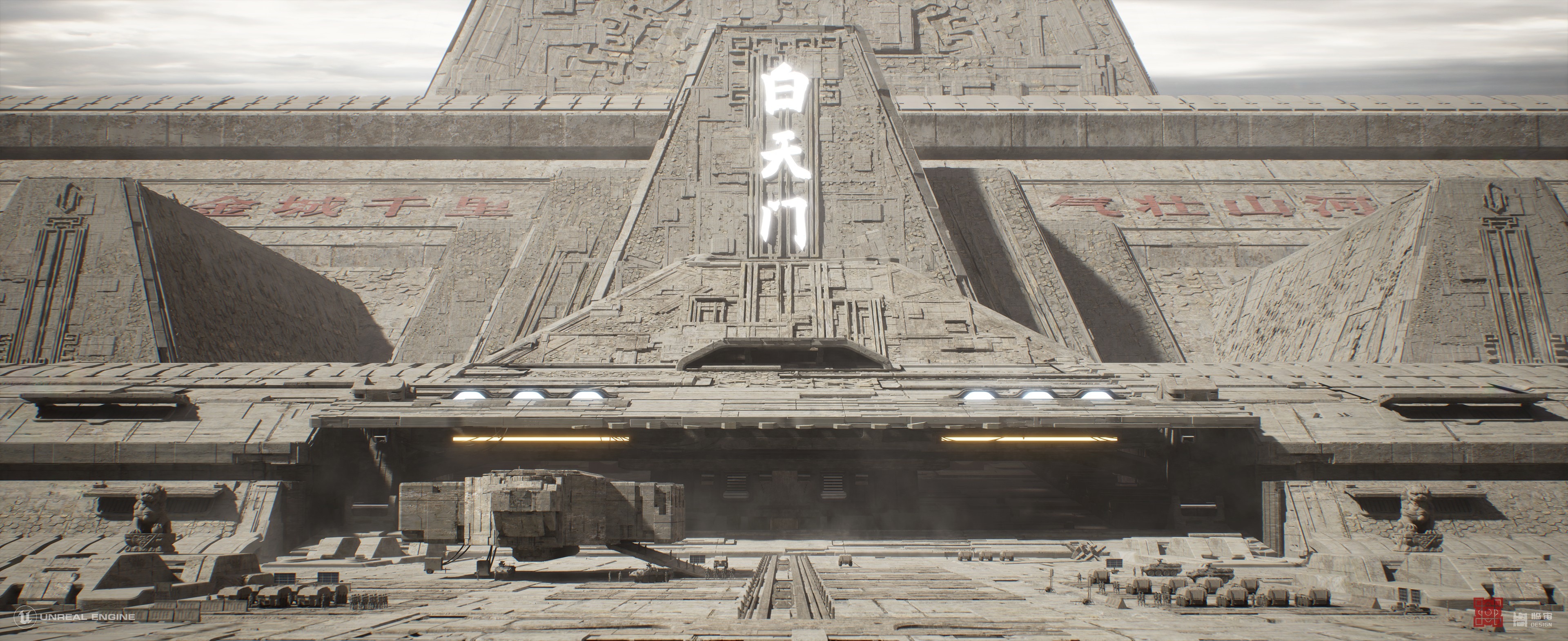 4K Futuristic Chinese Tradition Military Structure HD Wallpaper